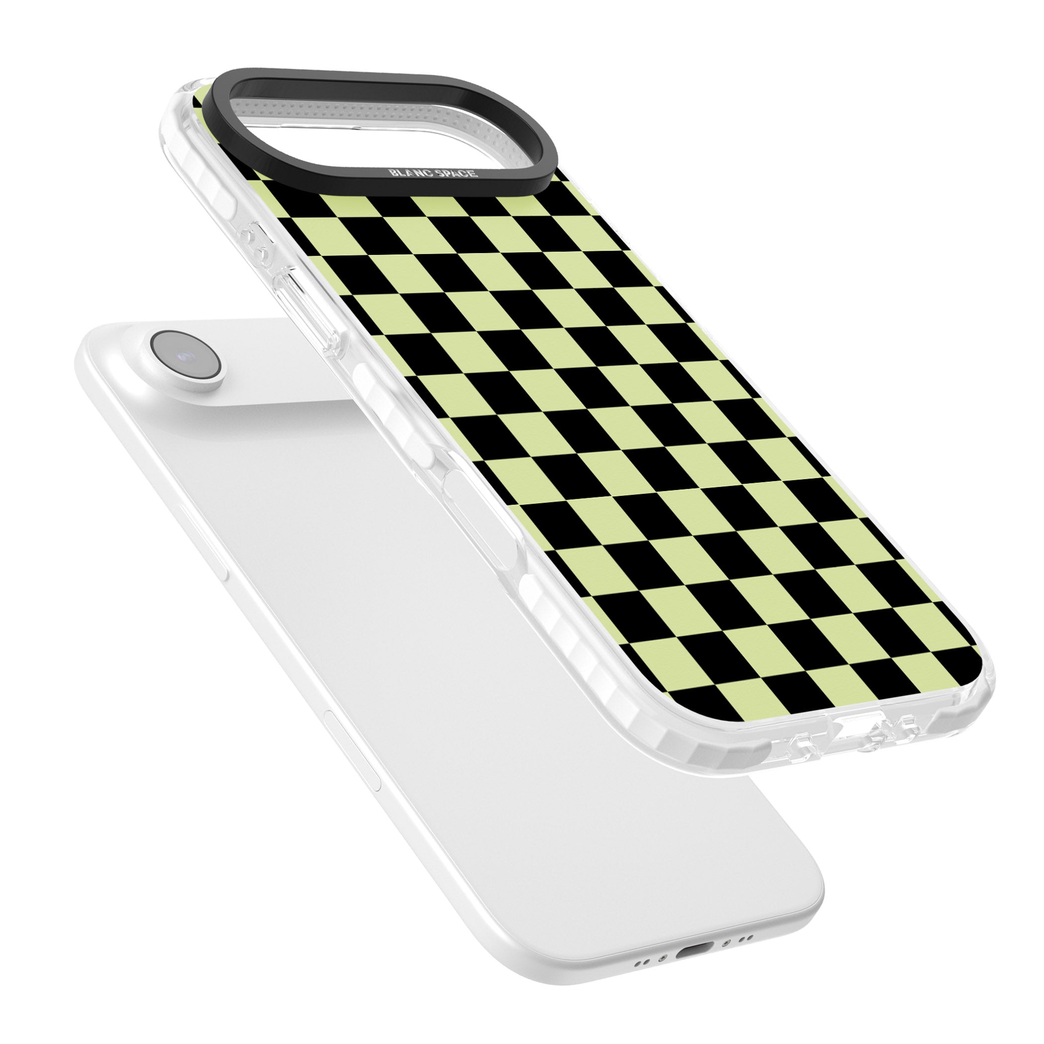 Black & Lime Check iPhone 17 Air Impact Pro Clear Phone Case Colours