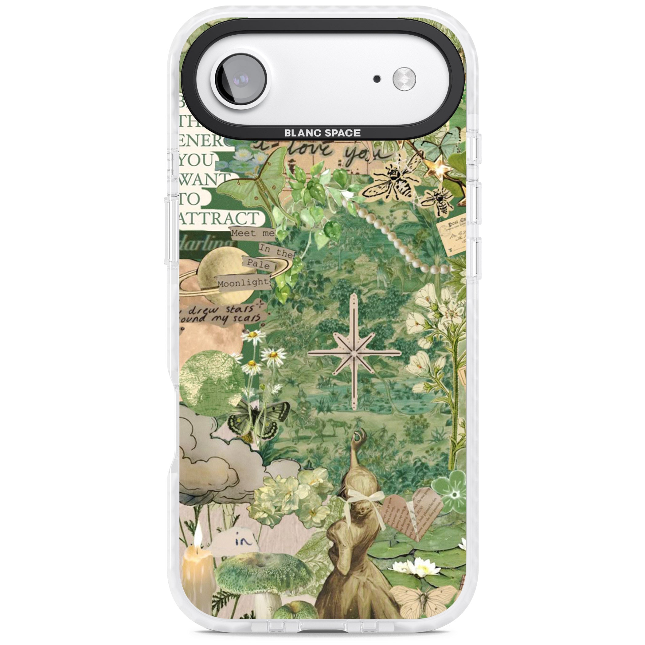 Green Vintage Collage iPhone 17 Air Impact Pro Clear Phone Case