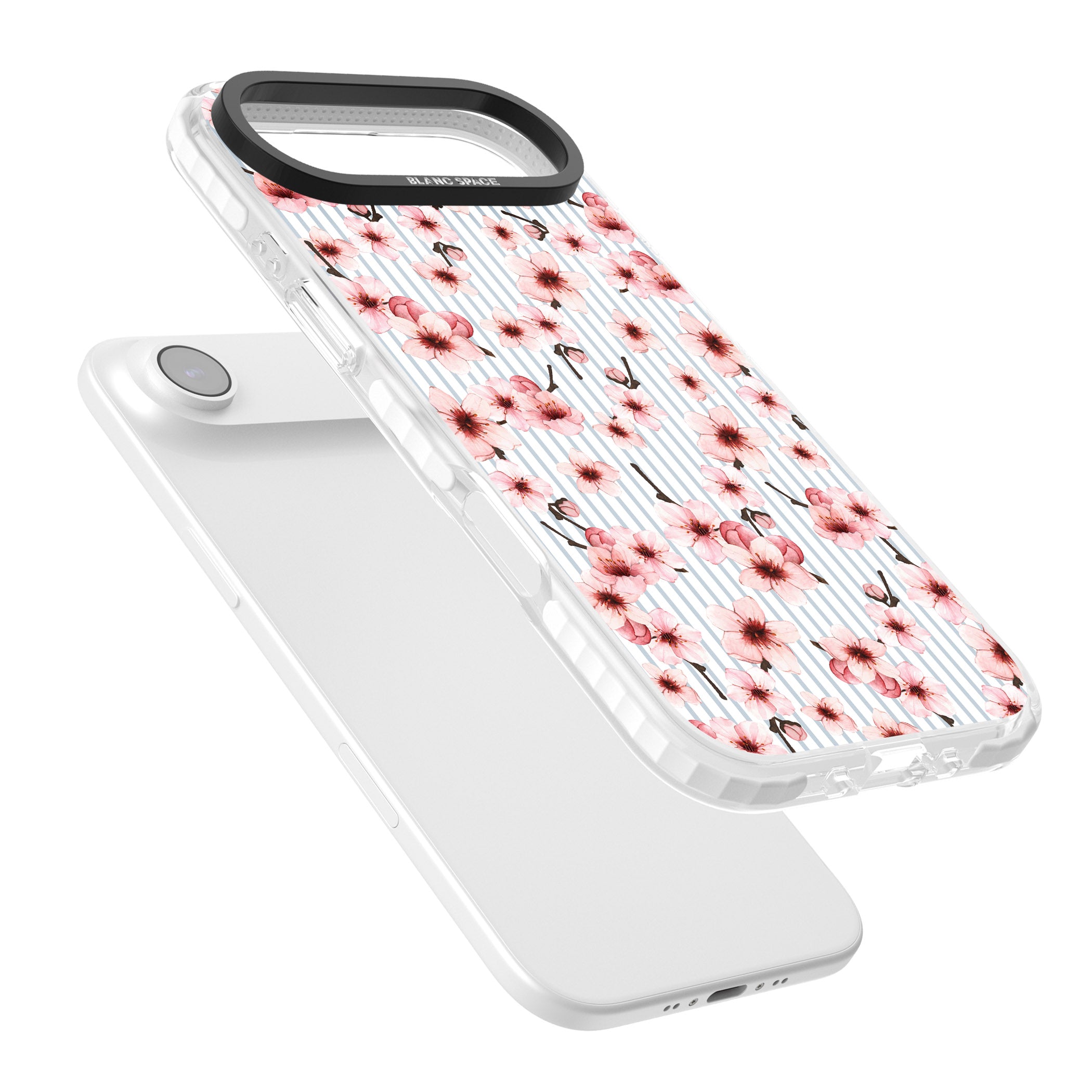 Cherry Blossoms Striped iPhone 17 Air Impact Pro Clear Phone Case Colours