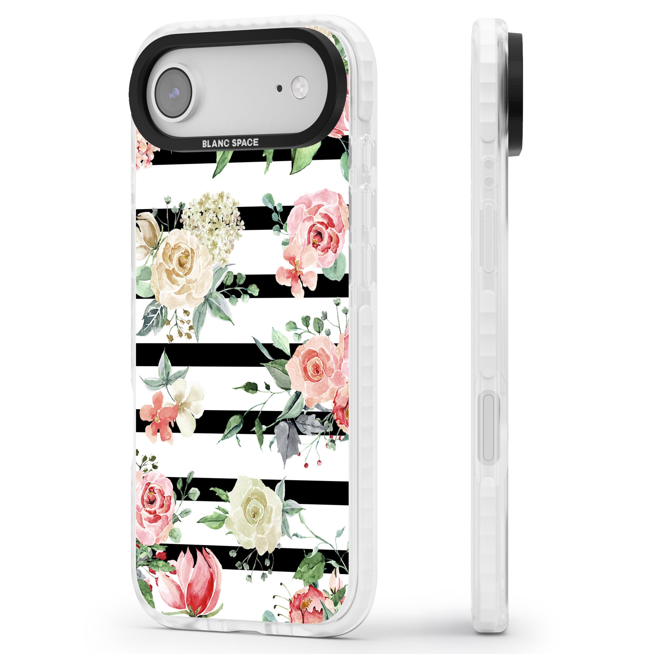 Floral Stripes iPhone 17 Air Impact Pro Clear Phone Case Side Profile