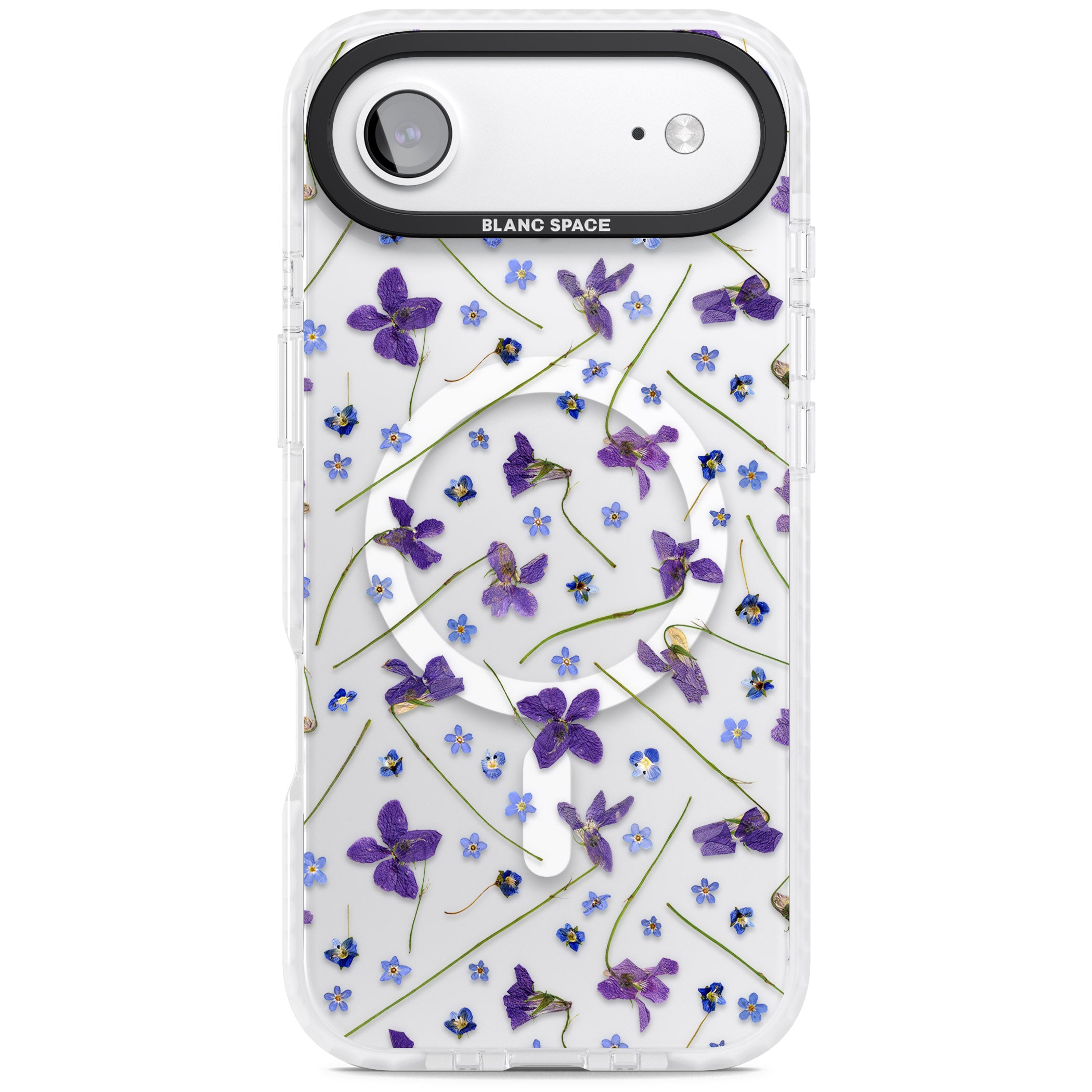 Pressed Violet Flower iPhone 17 Air Impact Pro Clear Phone Case