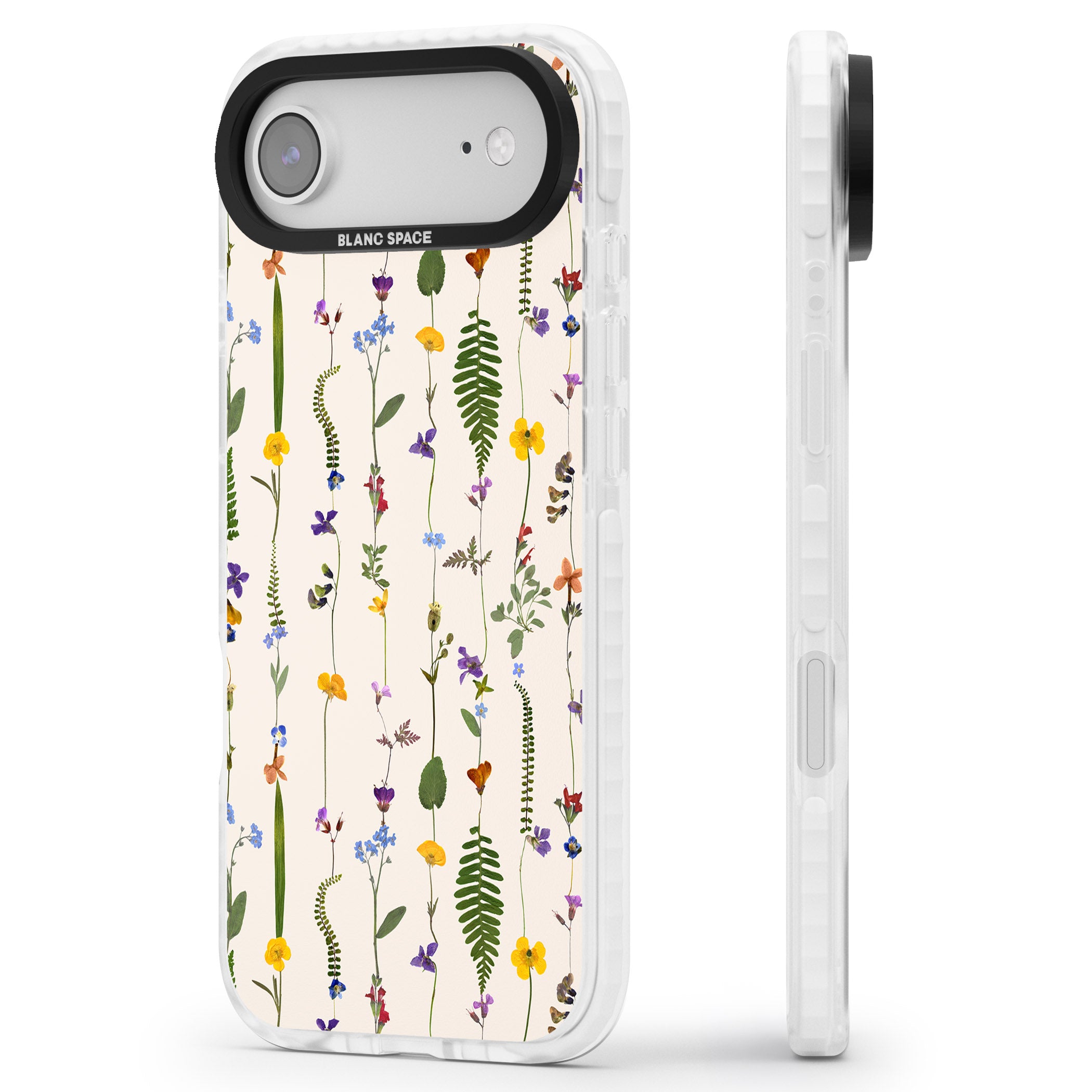 Wildflower Vertical iPhone 17 Air Impact Pro Clear Phone Case Side Profile