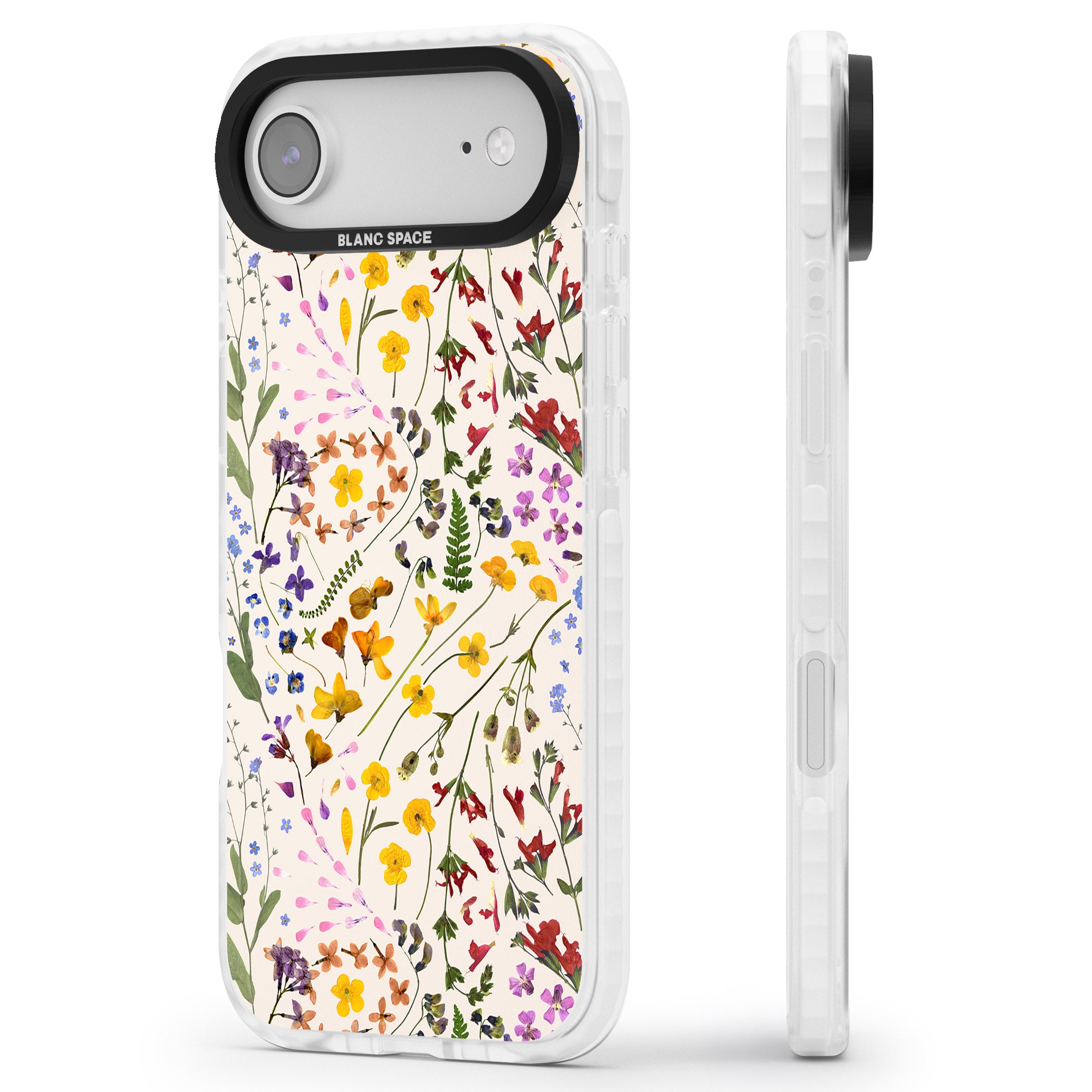 Wildflower Bouquet Cream iPhone 17 Air Impact Pro Clear Phone Case Side Profile