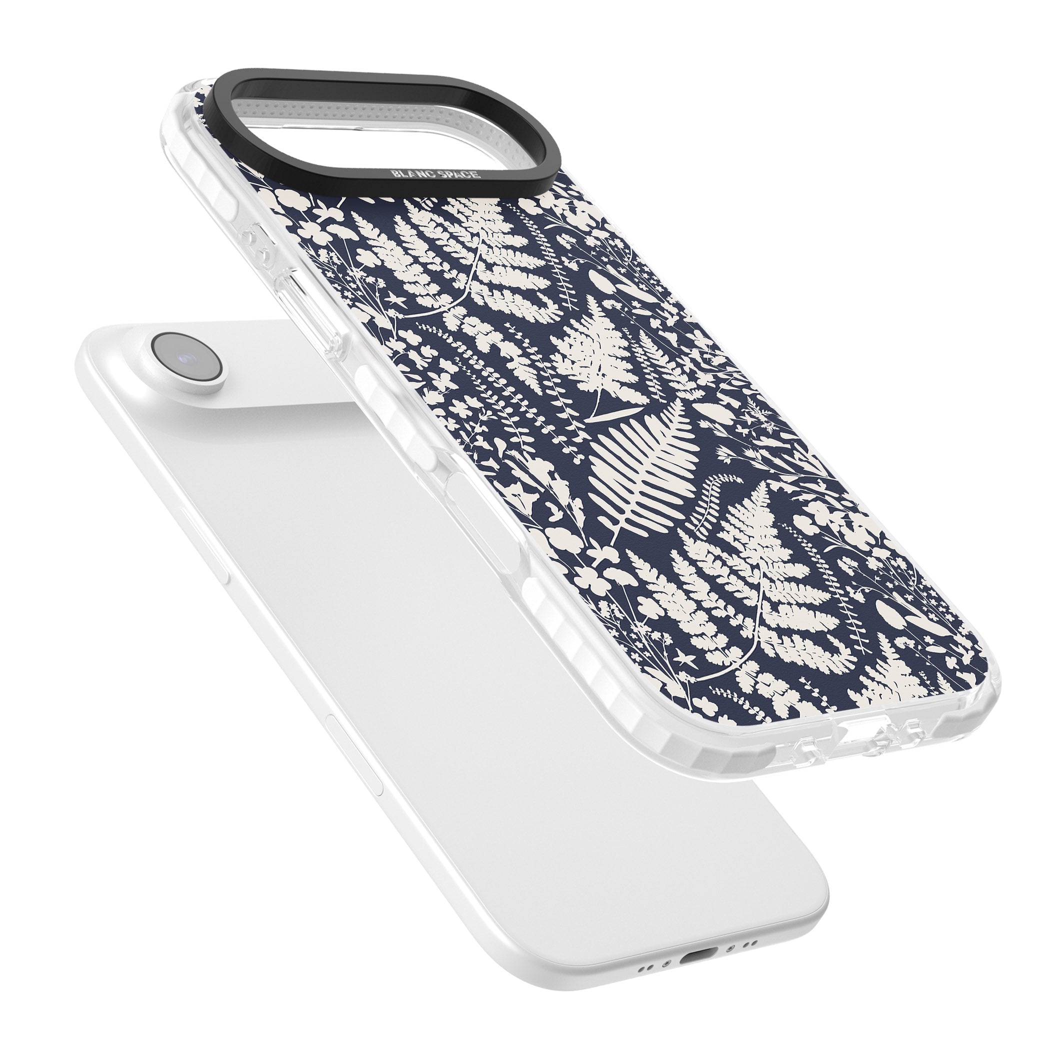 Wildflowers & Ferns On Navy iPhone 17 Air Impact Pro Clear Phone Case Colours