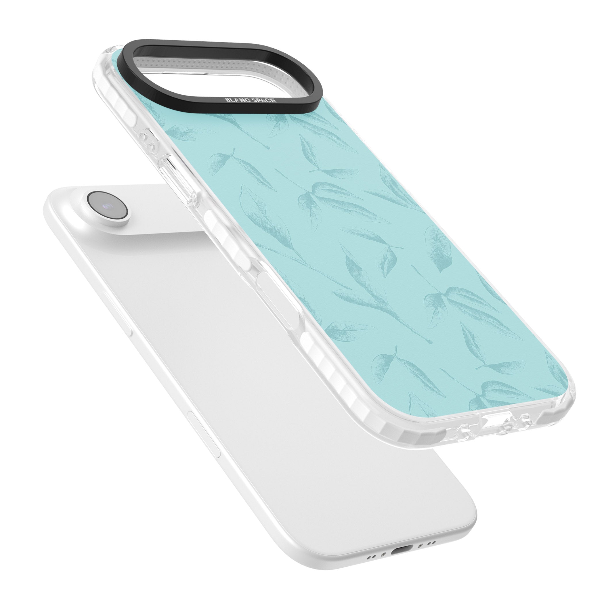Blue Leaf Botanical iPhone 17 Air Impact Pro Clear Phone Case Colours