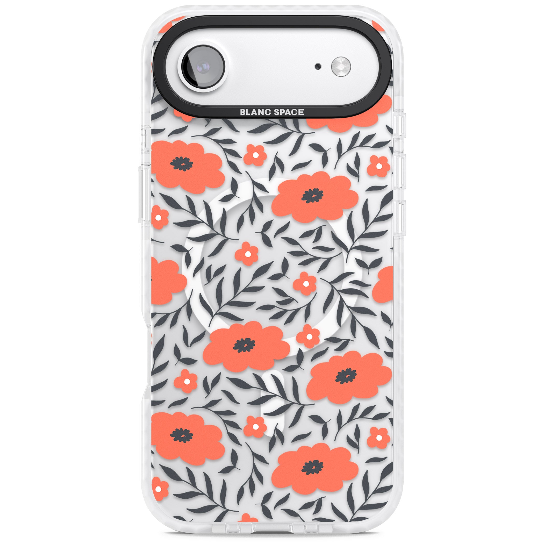Red Poppy Floral iPhone 17 Air Impact Pro Clear Phone Case