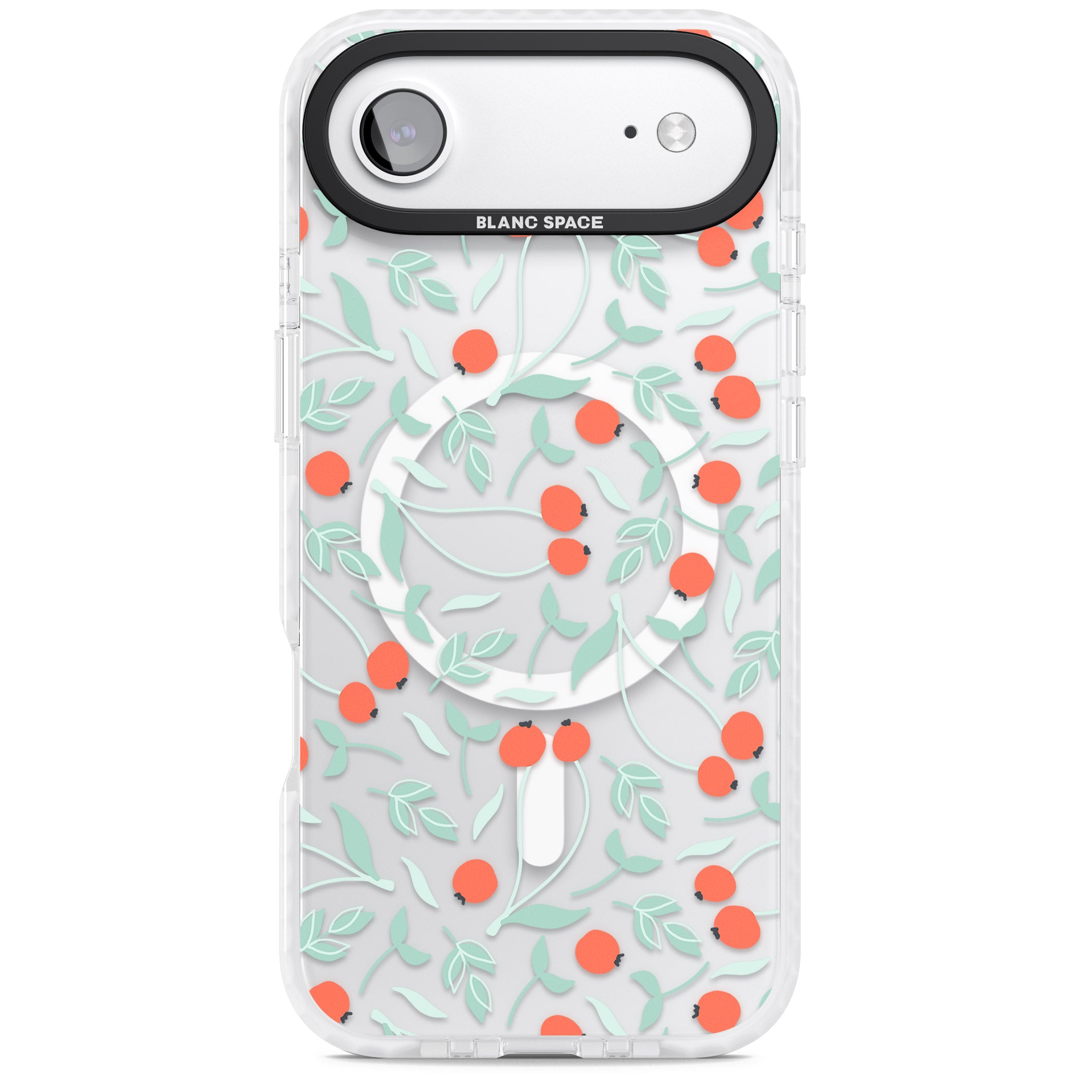 Red Berries Floral iPhone 17 Air Impact Pro Clear Phone Case