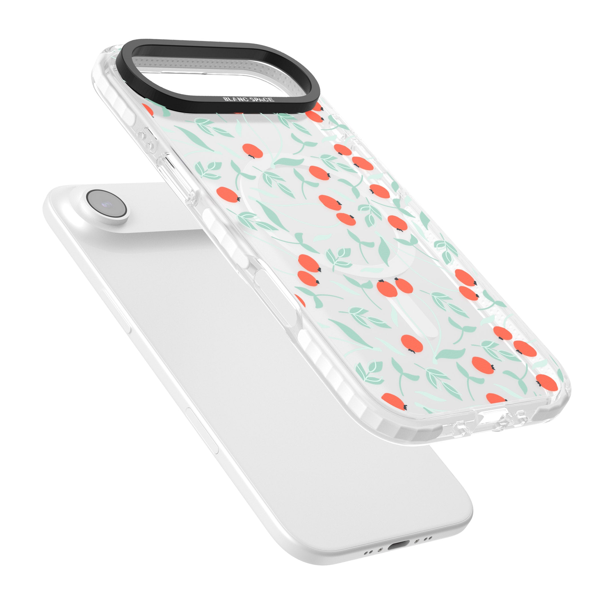 Red Berries Floral iPhone 17 Air Impact Pro Clear Phone Case Colours