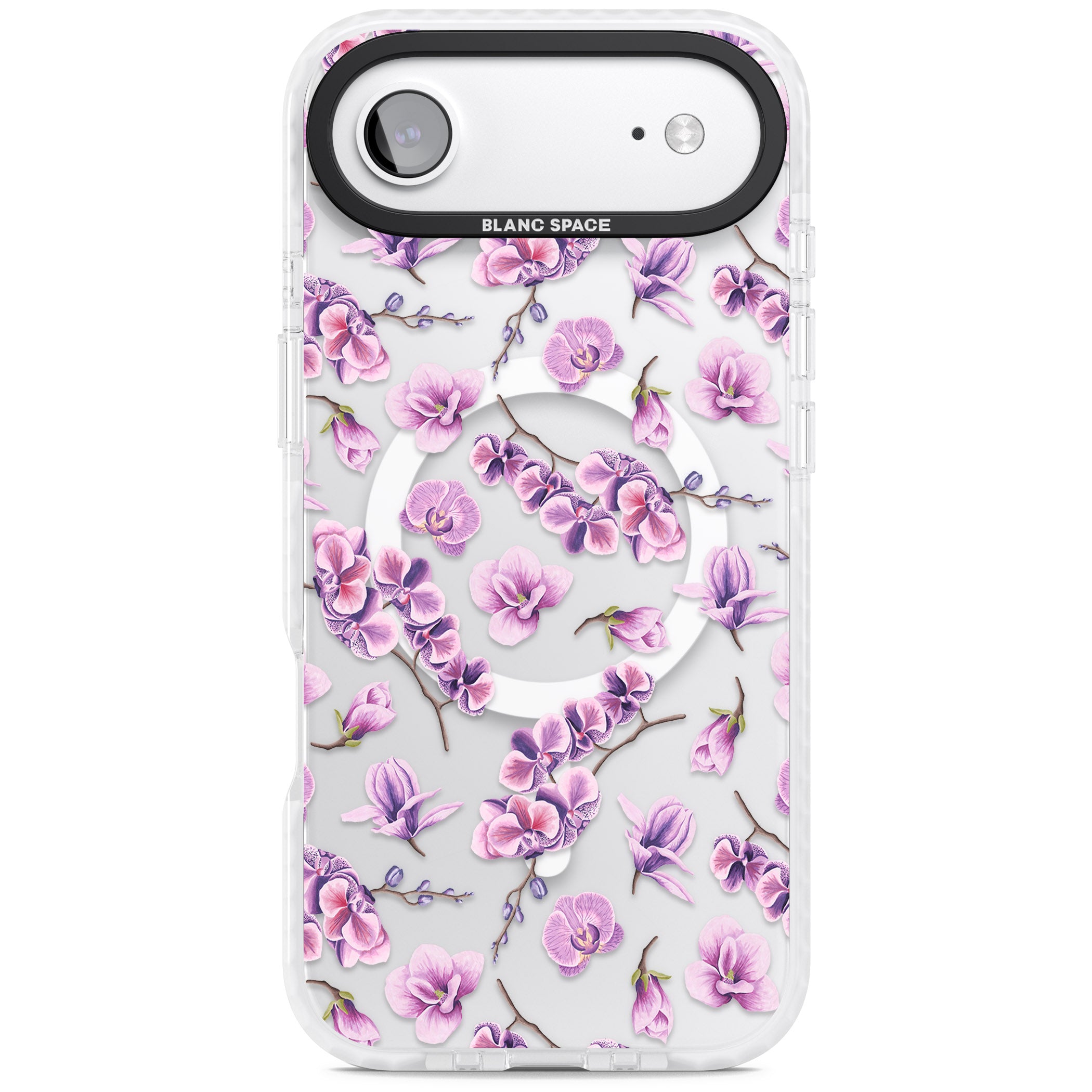 Purple Orchids Floral iPhone 17 Air Impact Pro Clear Phone Case