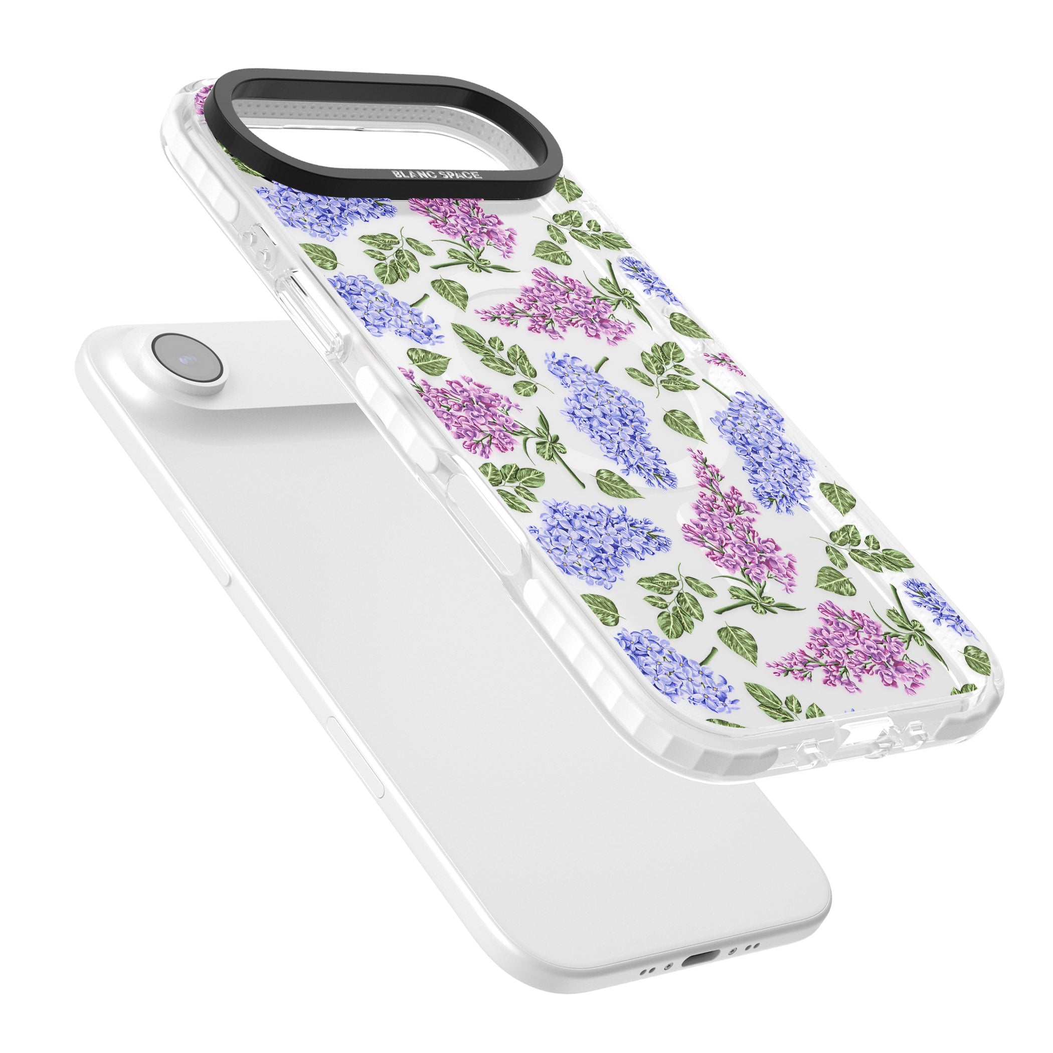 Purple Blossoms Transparent Floral iPhone 17 Air Impact Pro Clear Phone Case Colours