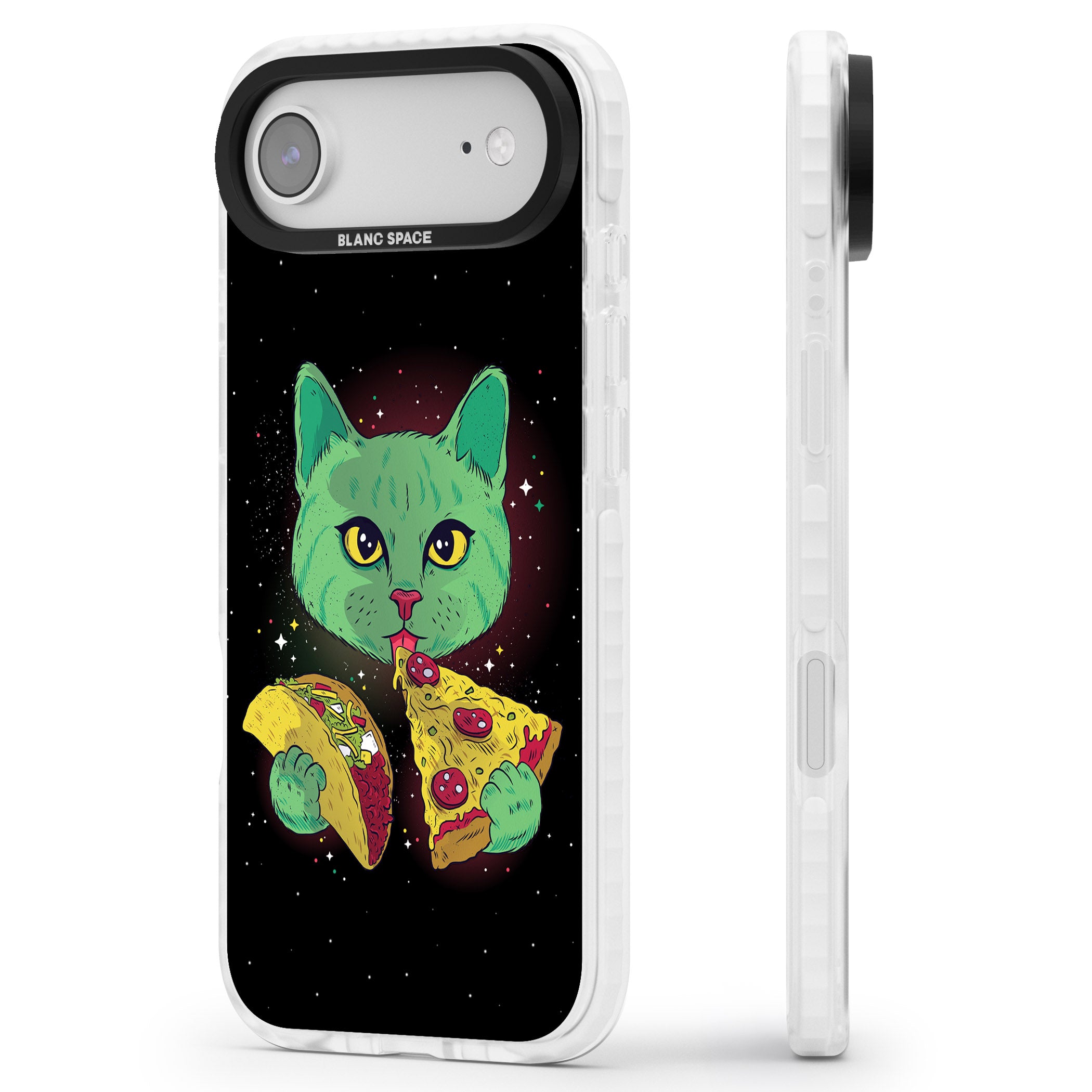 Pizza Purr iPhone 17 Air Impact Pro Clear Phone Case Side Profile