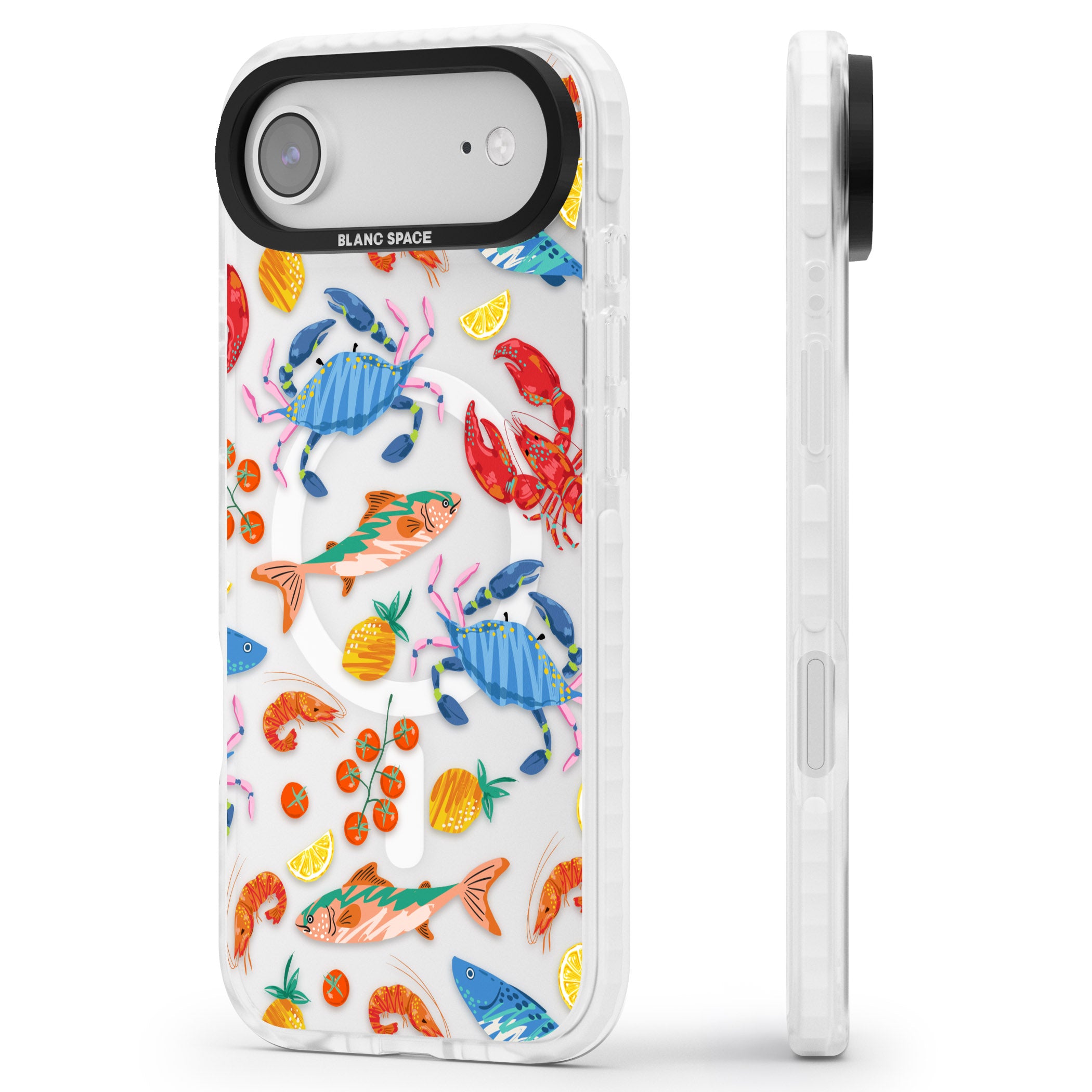 Vibrant Sealife iPhone 17 Air Impact Pro Clear Phone Case Side Profile