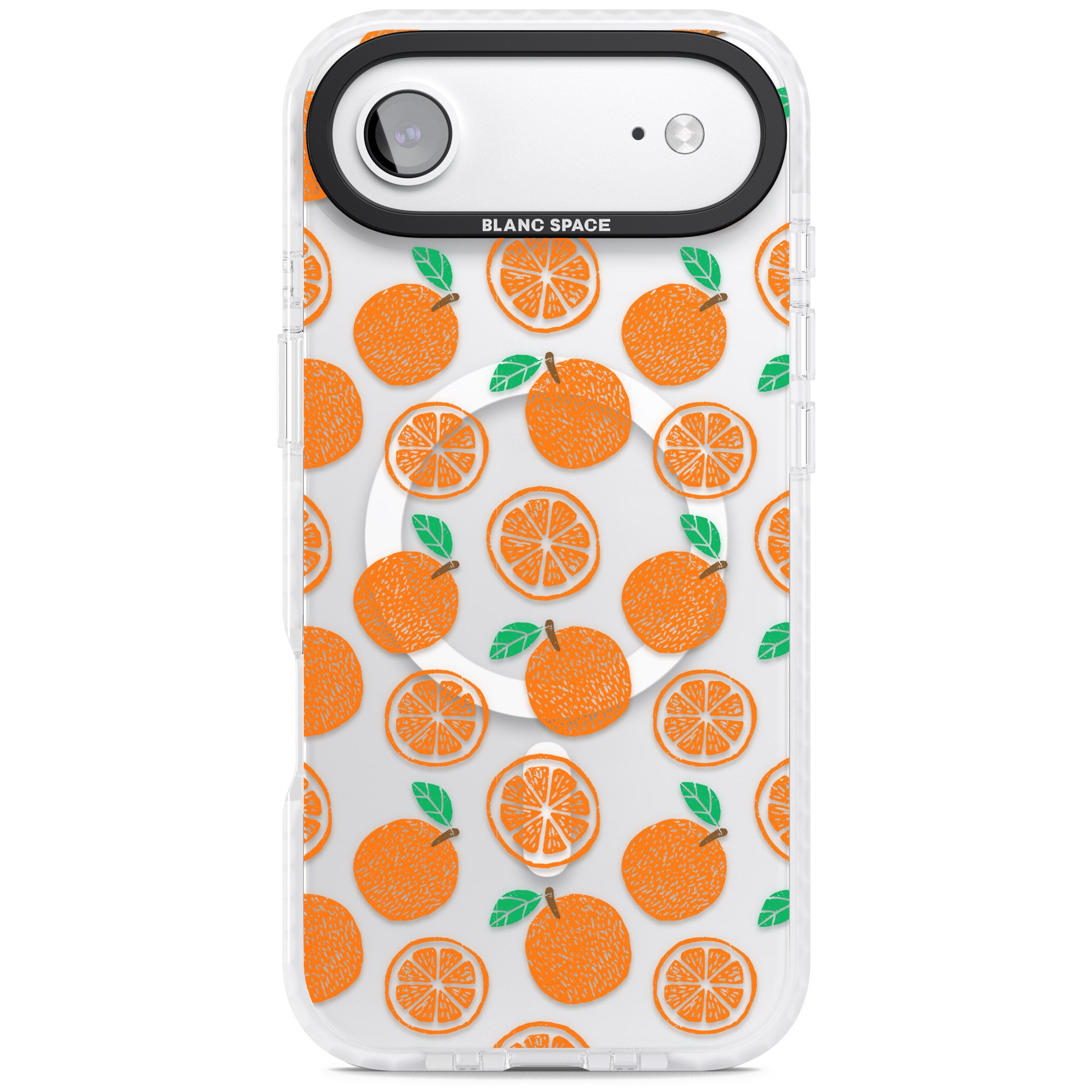 Orange Pattern iPhone 17 Air Impact Pro Clear Phone Case