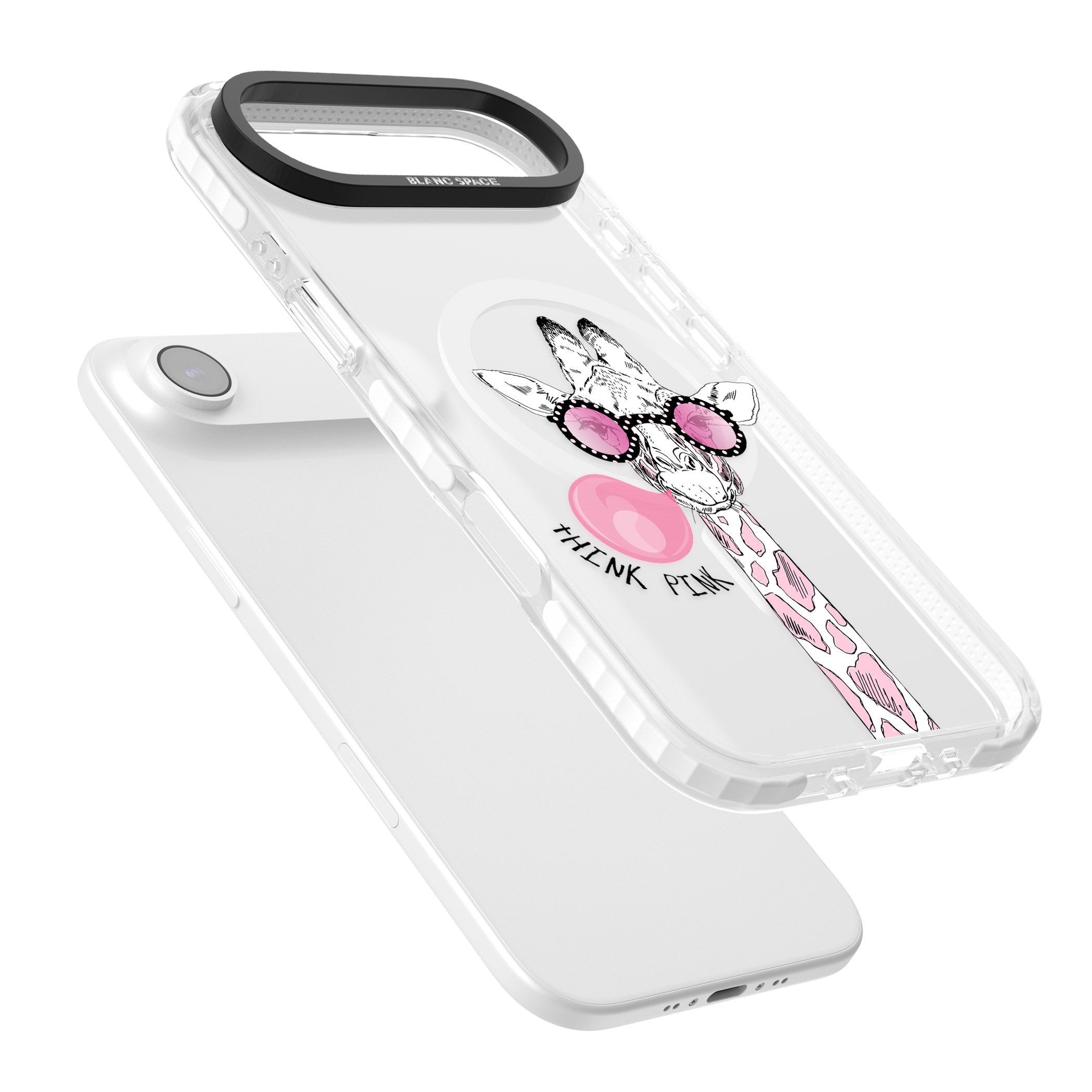 Think Pink Giraffe iPhone 17 Air Impact Pro Clear Phone Case Colours