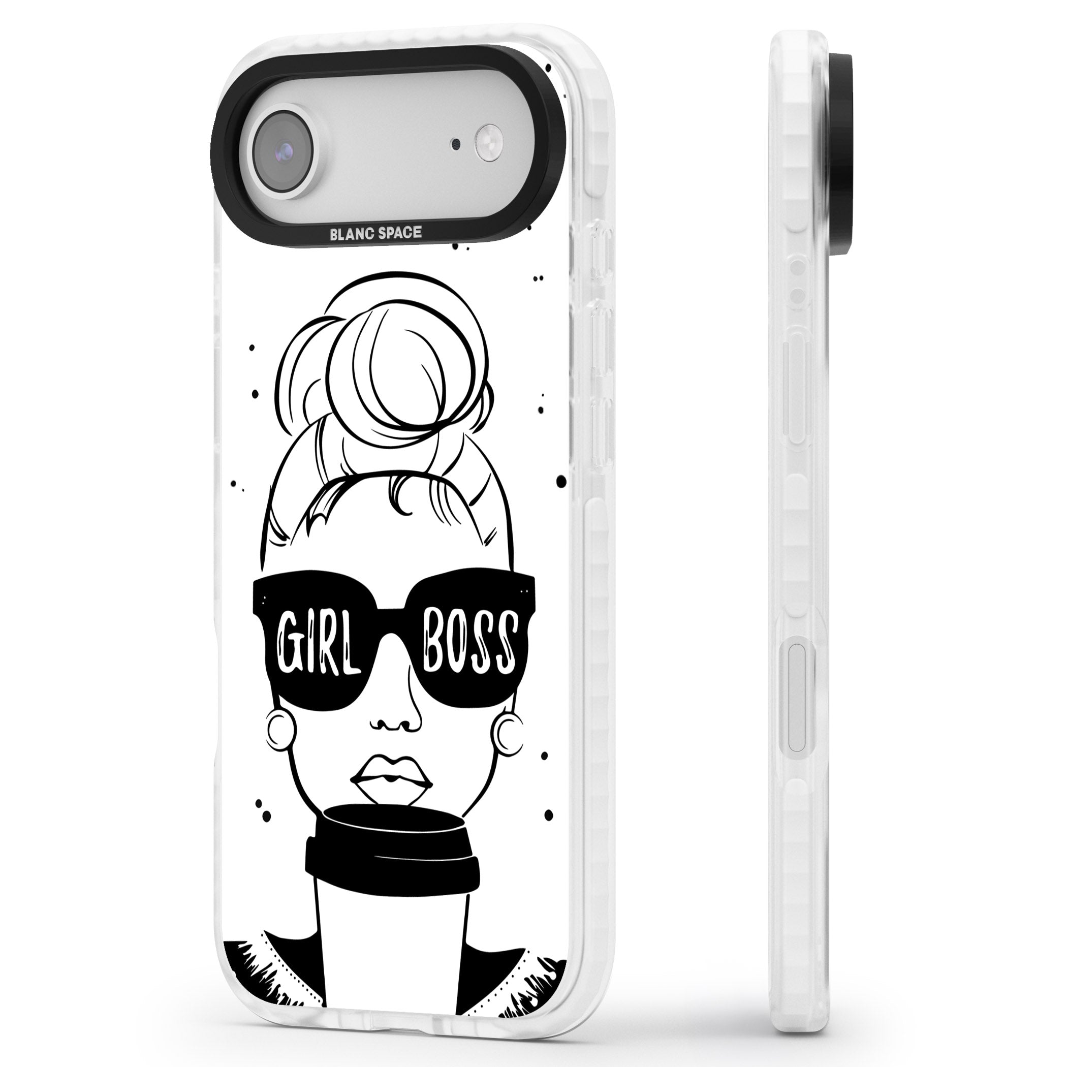 Girl Boss iPhone 17 Air Impact Pro Clear Phone Case Side Profile