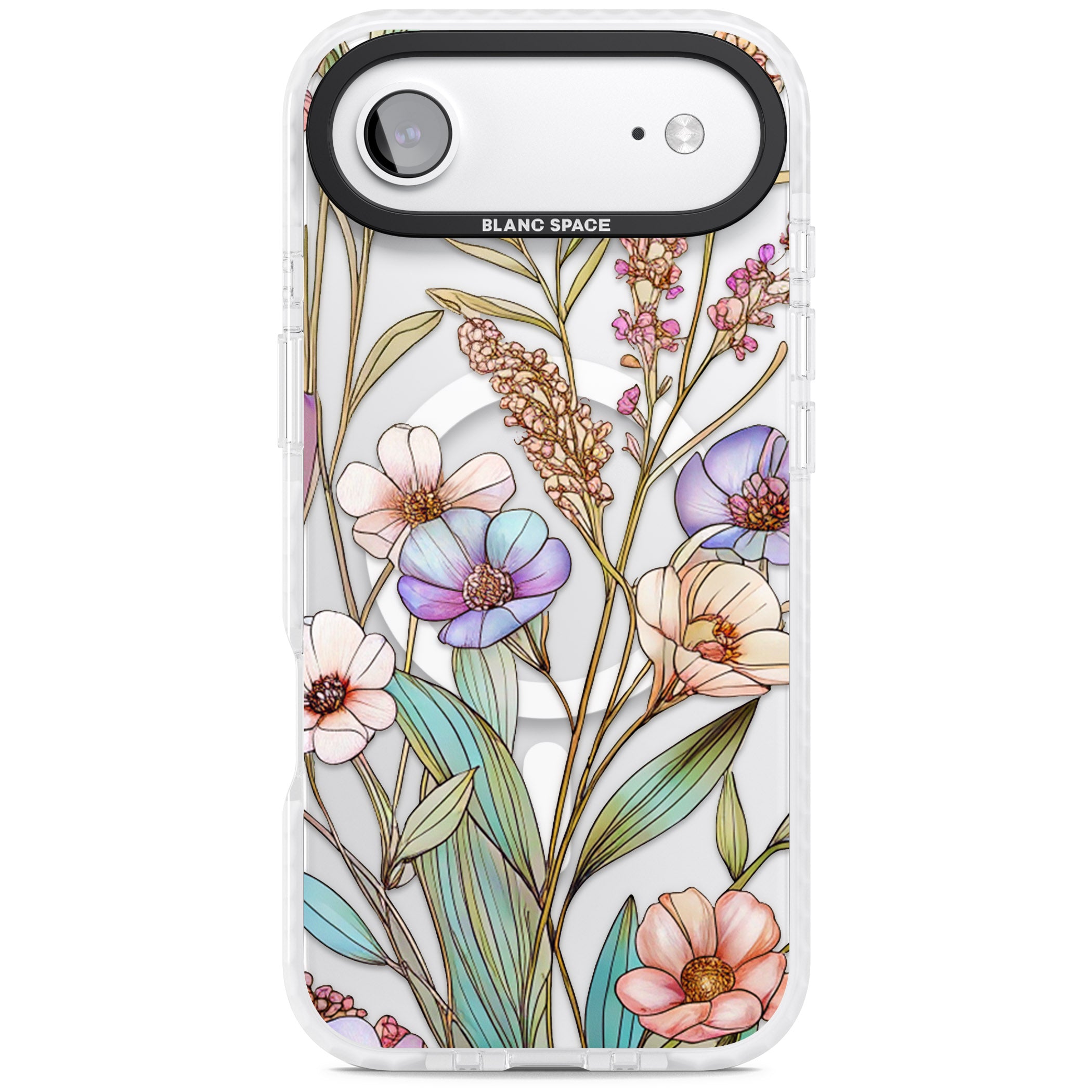 Glass Summer Flowers iPhone 17 Air Impact Pro Clear Phone Case