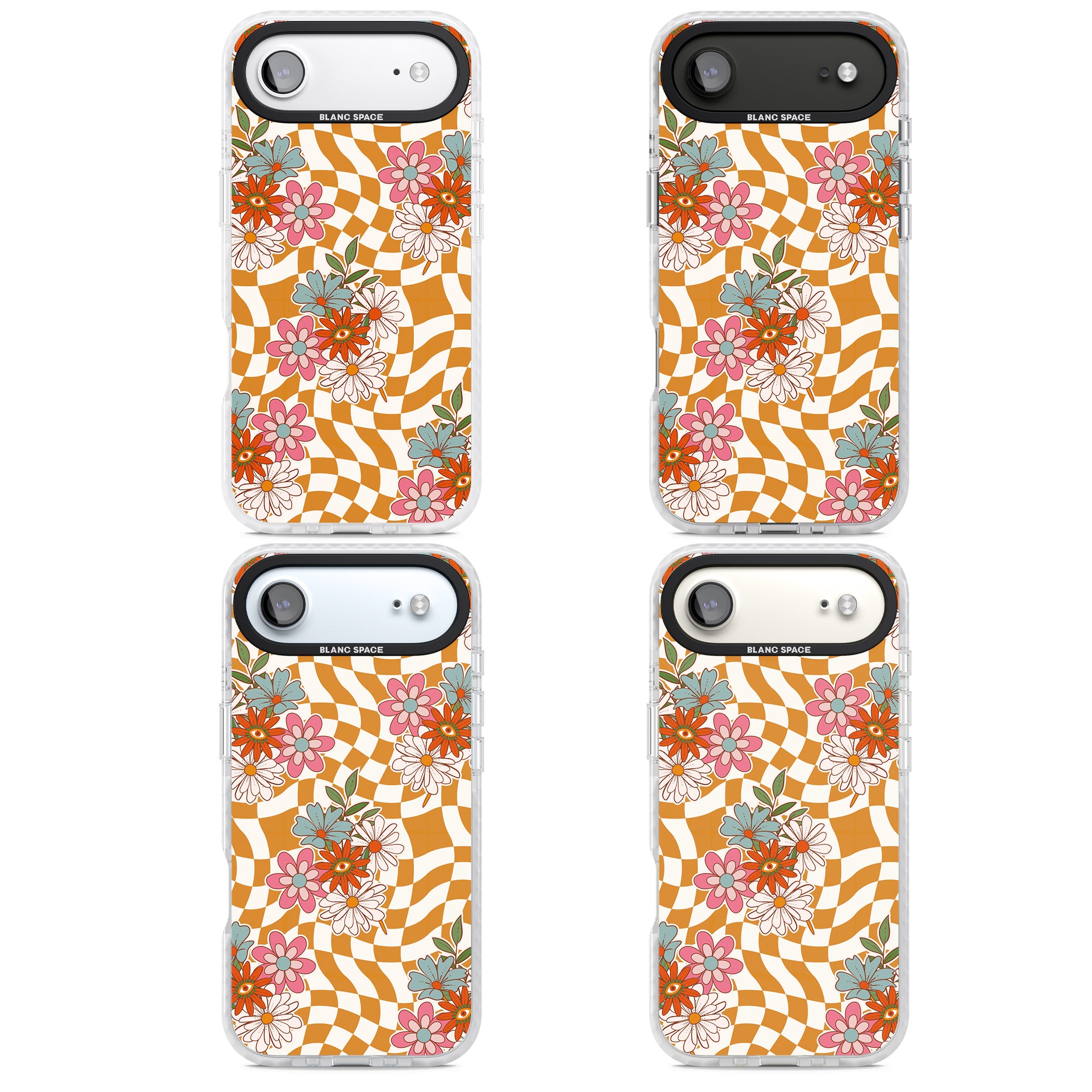 Wavy Checked Bloom iPhone 17 Air Impact Pro Clear Phone Case APT Impact Protection