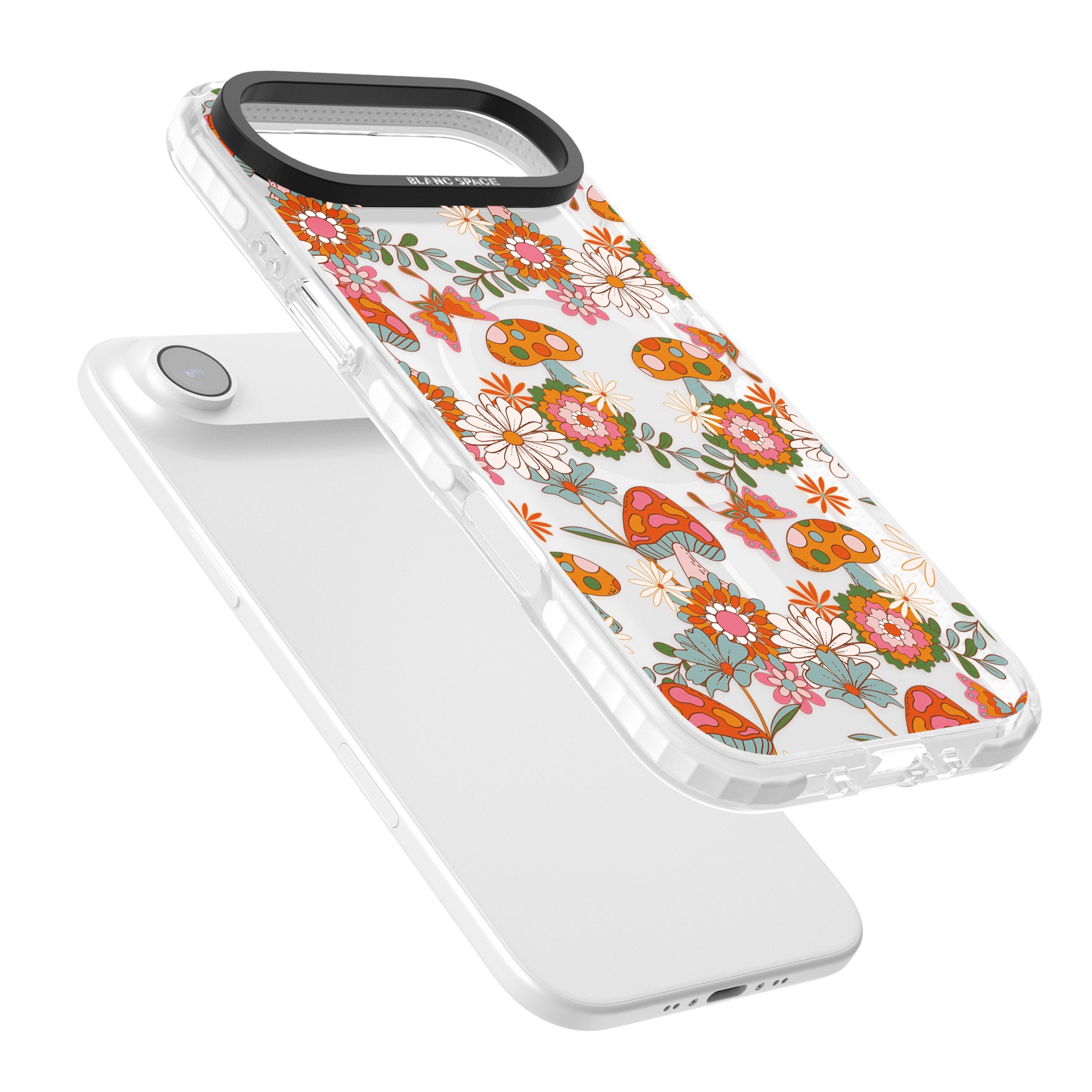 Groovy Shrooms & Flowers iPhone 17 Air Impact Pro Clear Phone Case Colours