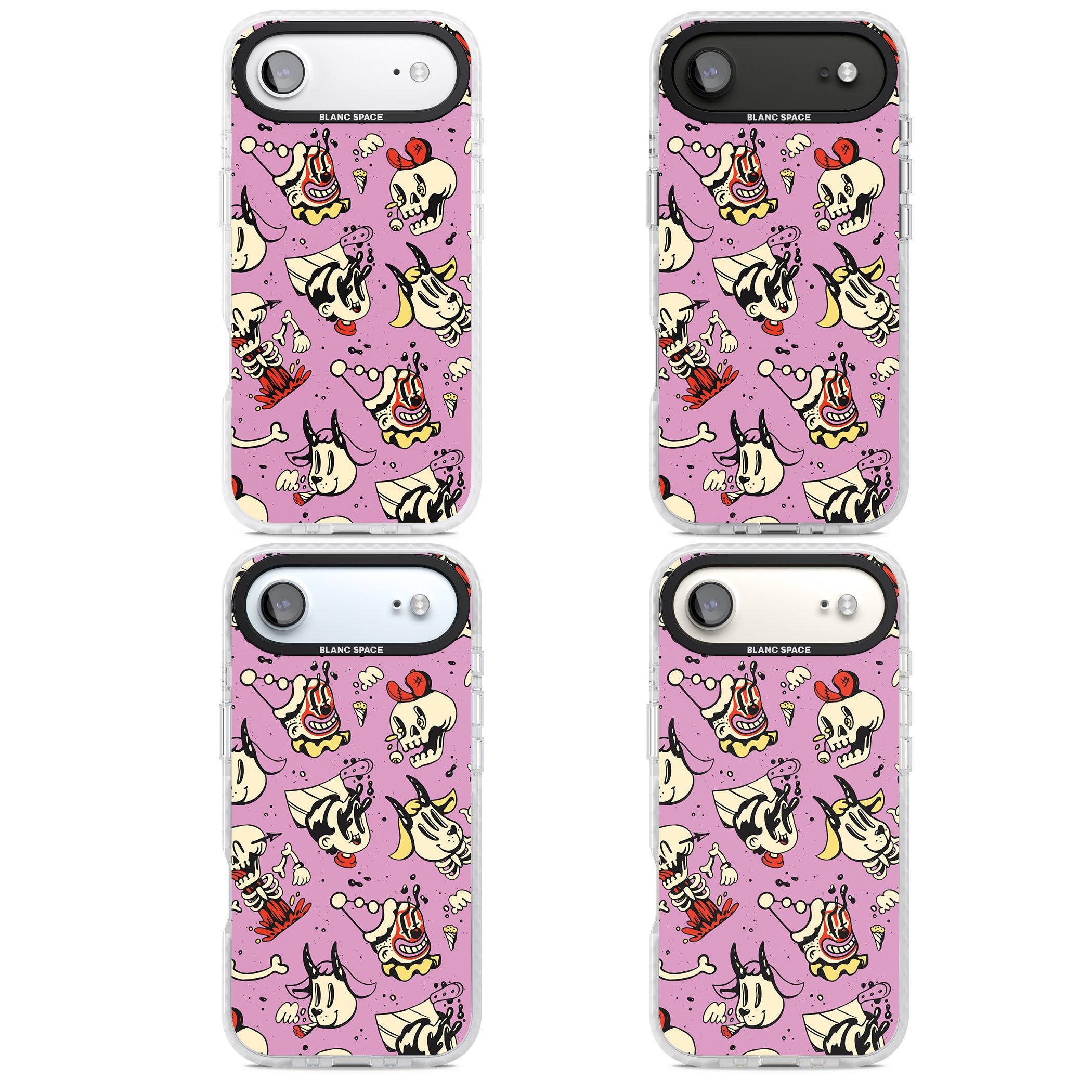 Purple Retro Halloween Pattern iPhone 17 Air Impact Pro Clear Phone Case APT Impact Protection