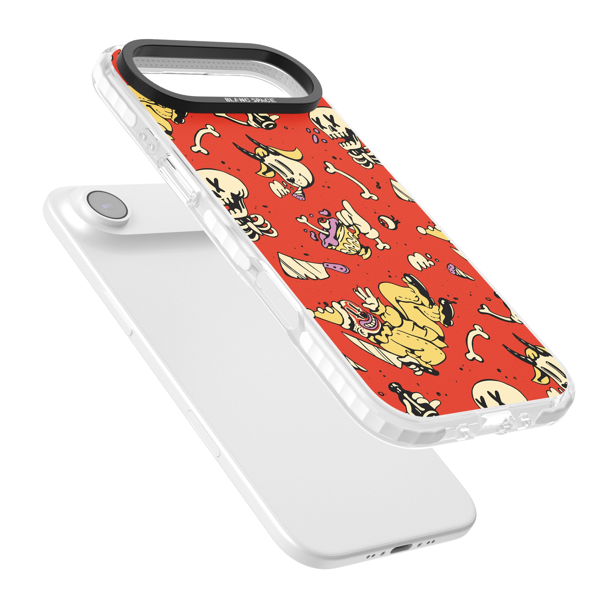 Red Retro Halloween Pattern iPhone 17 Air Impact Pro Clear Phone Case Colours