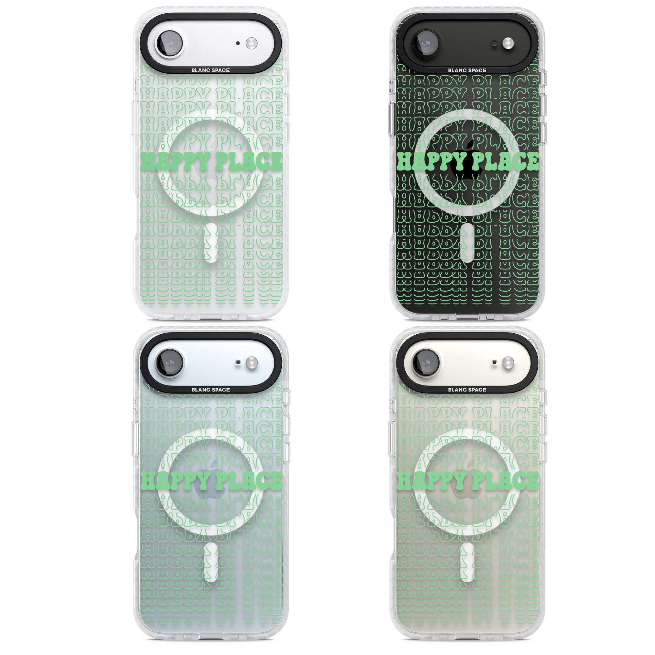 Happy Place (Green) iPhone 17 Air Impact Pro Clear Phone Case APT Impact Protection