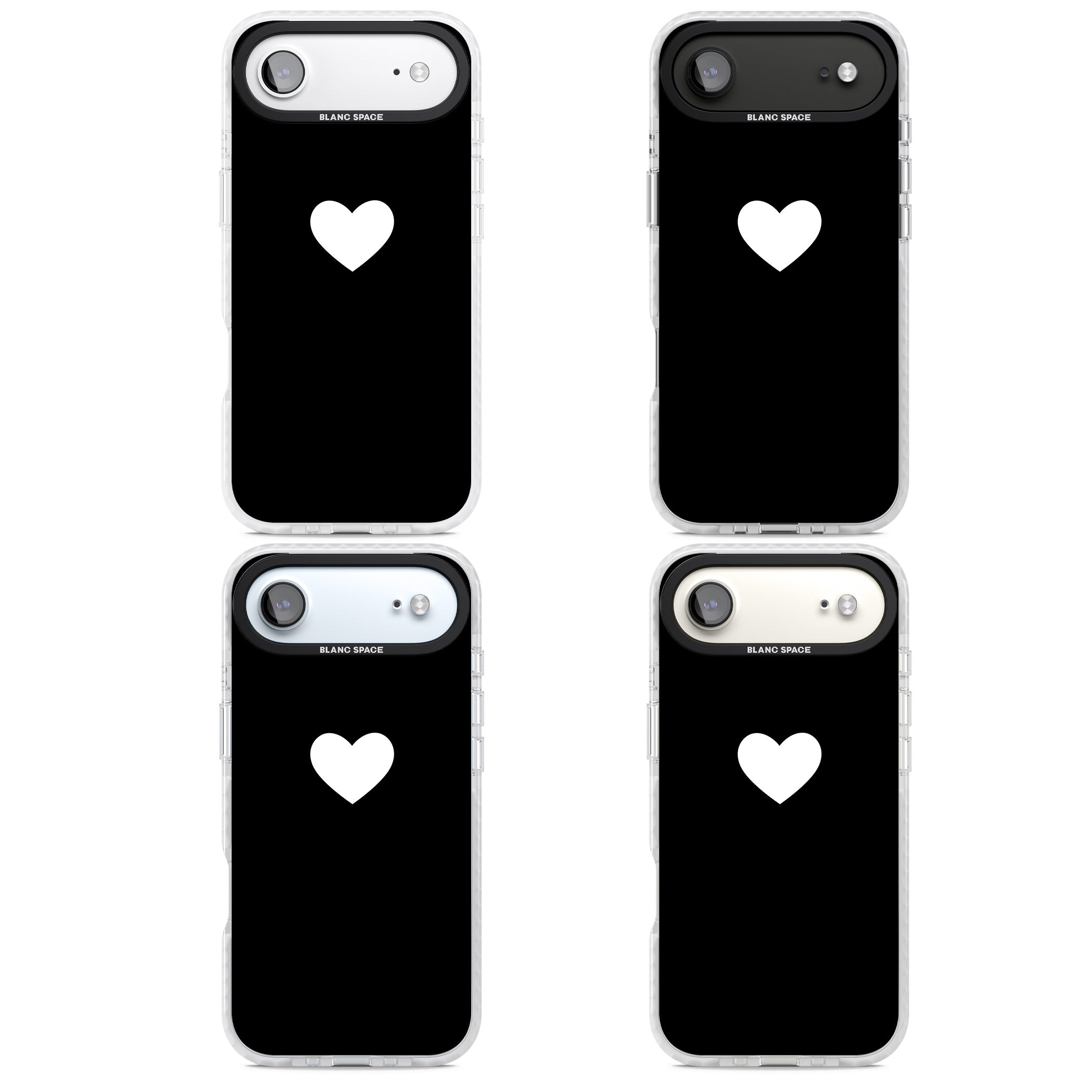 Single Heart Design: White & iPhone 17 Air Impact Pro Clear Phone Case APT Impact Protection