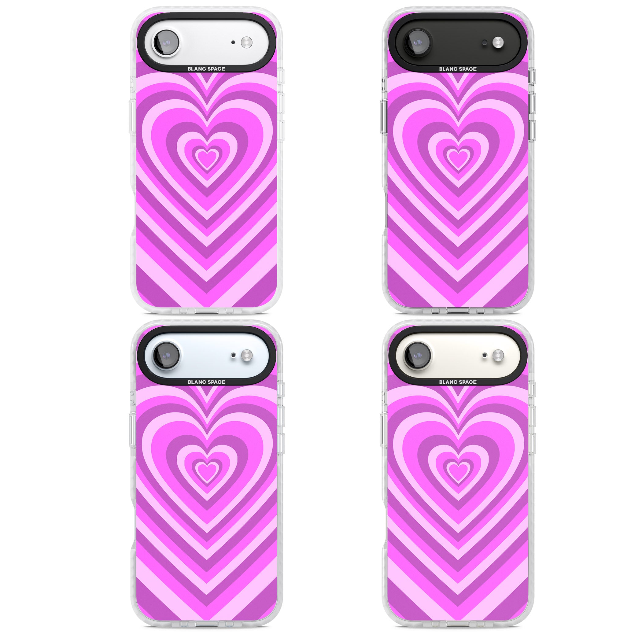 Pink Heart Illusion iPhone 17 Air Impact Pro Clear Phone Case APT Impact Protection