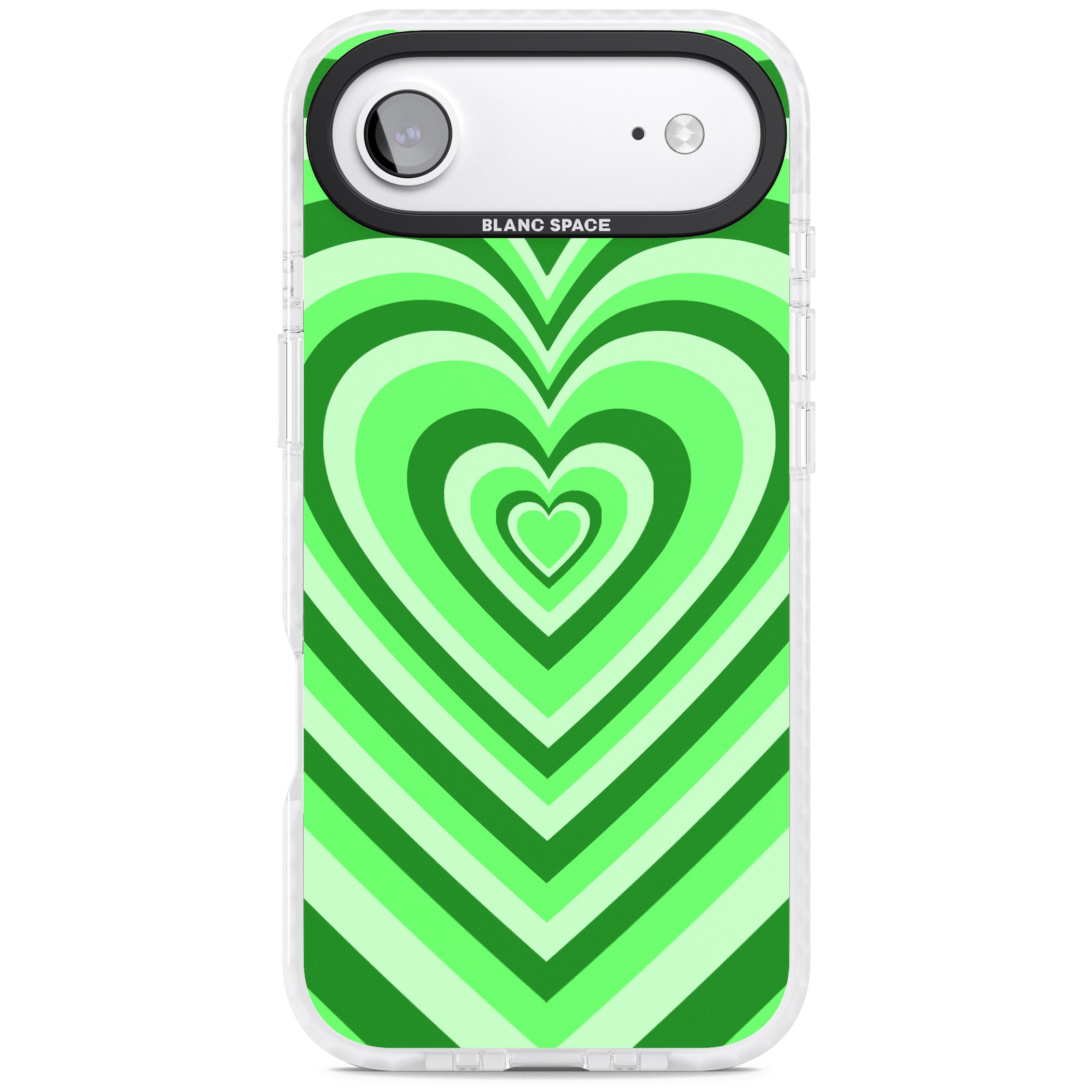 Green Heart Illusion iPhone 17 Air Impact Pro Clear Phone Case