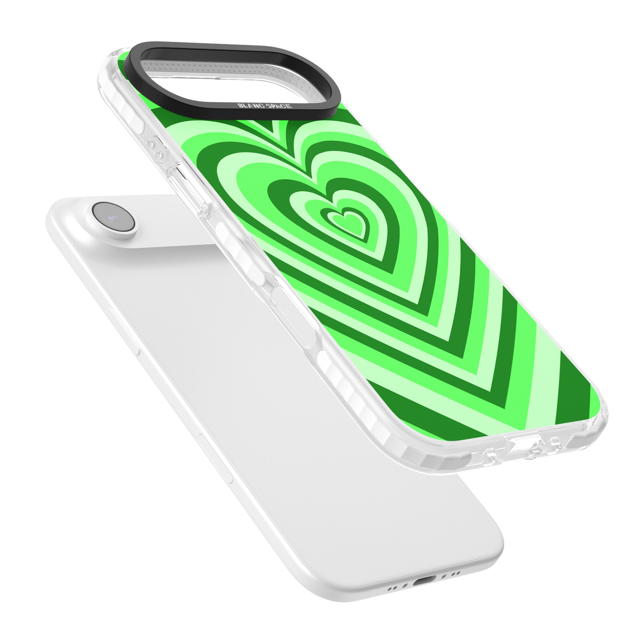 Green Heart Illusion iPhone 17 Air Impact Pro Clear Phone Case Colours