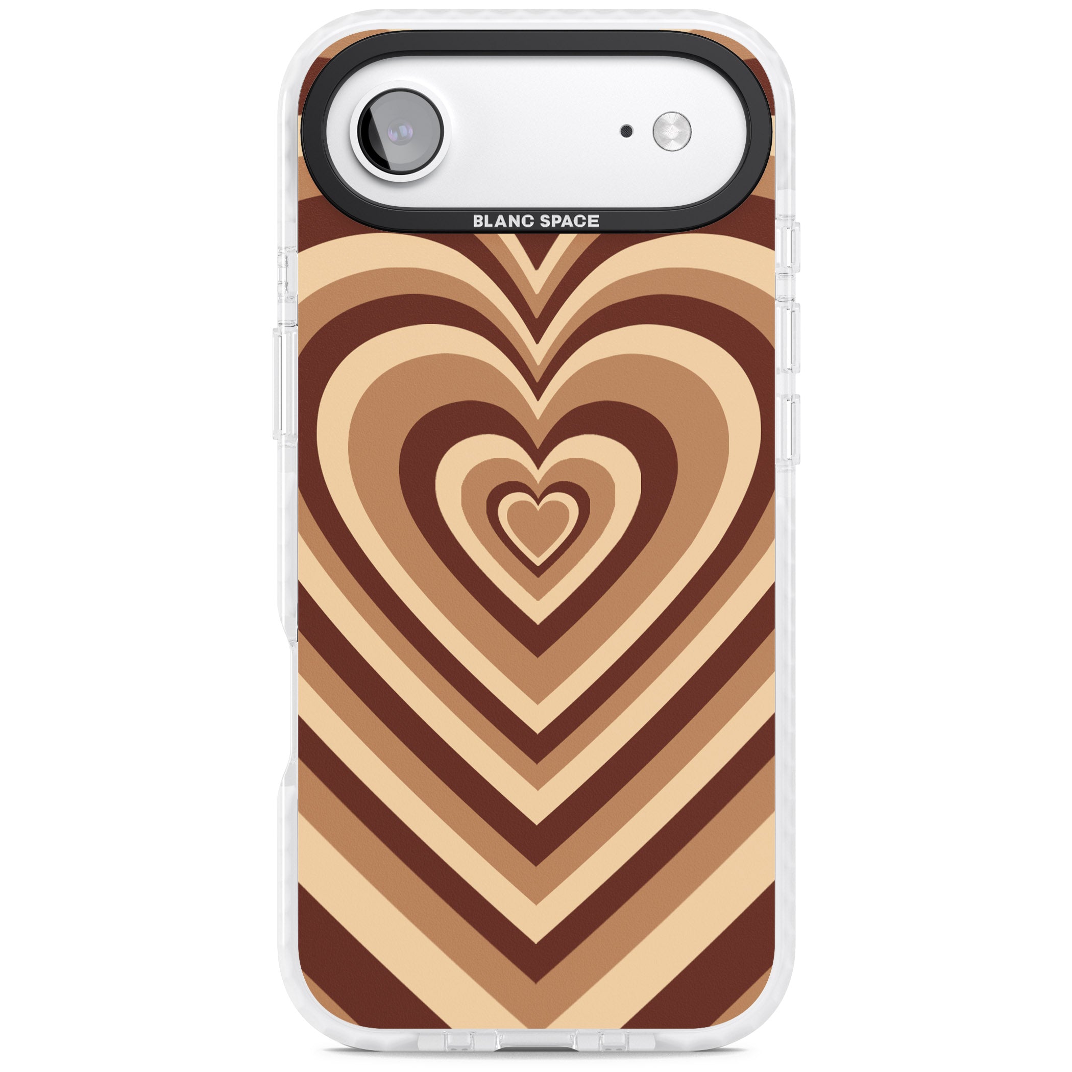 Latte Heart Illusion iPhone 17 Air Impact Pro Clear Phone Case