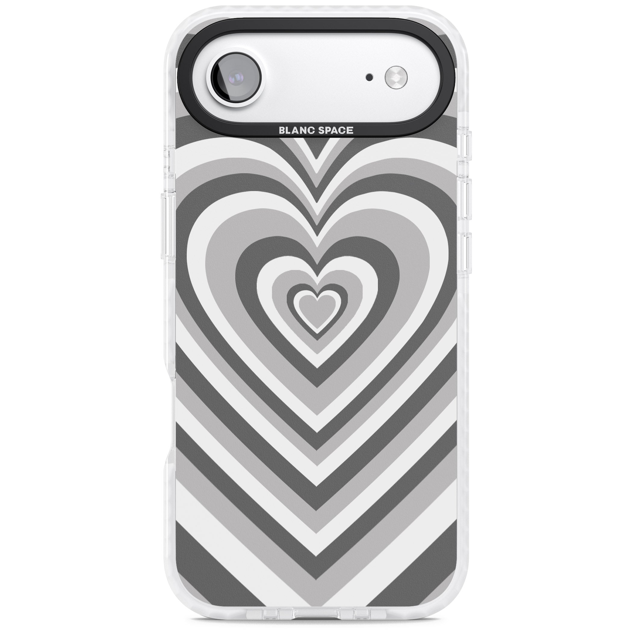 Monochrome Heart Illusion iPhone 17 Air Impact Pro Clear Phone Case