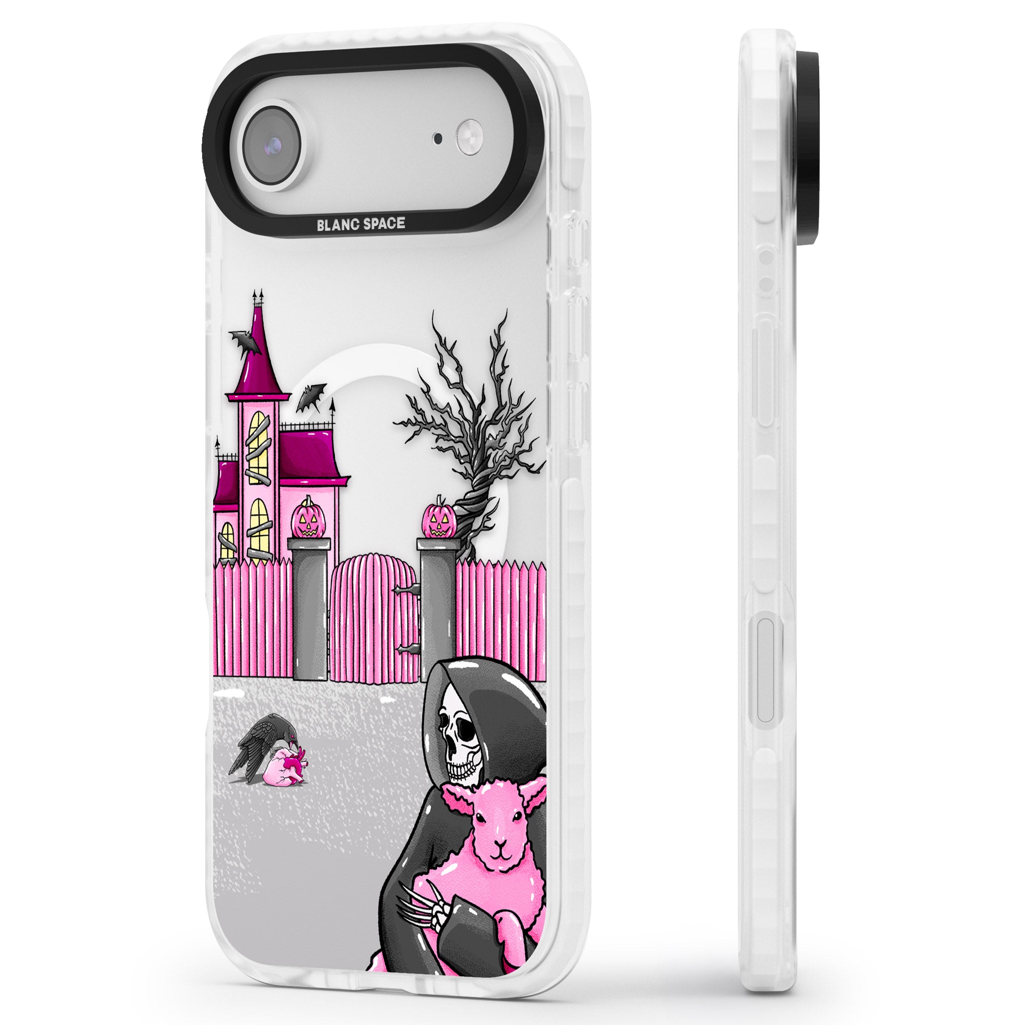 Left With My Heart iPhone 17 Air Impact Pro Clear Phone Case Side Profile