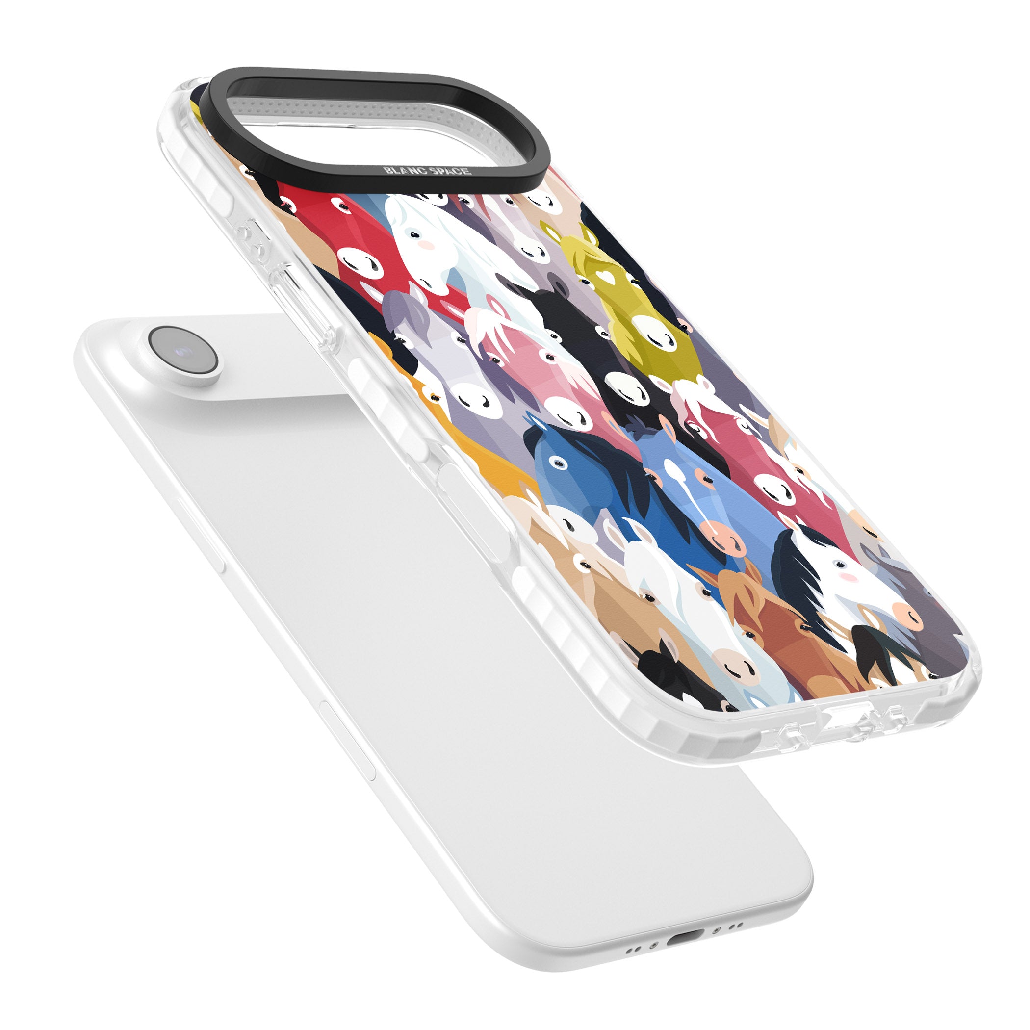 Colourful Horse Pattern iPhone 17 Air Impact Pro Clear Phone Case Colours