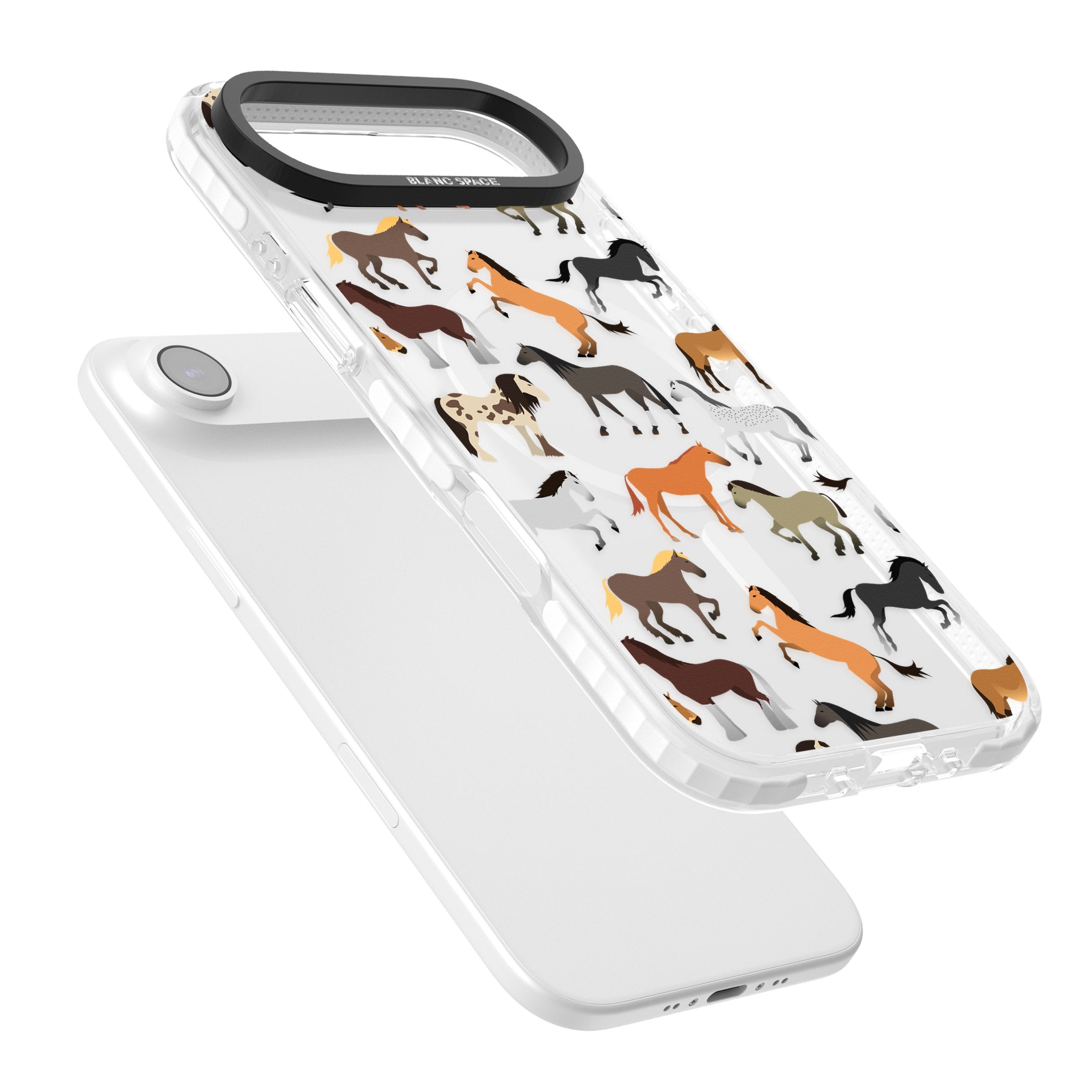 Horse Pattern iPhone 17 Air Impact Pro Clear Phone Case Colours