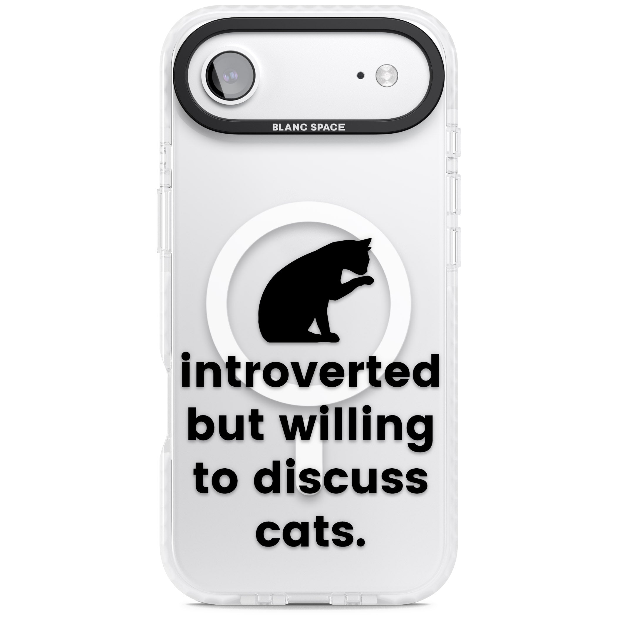 Introverted But Willing To Discuss Cats iPhone 17 Air Impact Pro Clear Phone Case