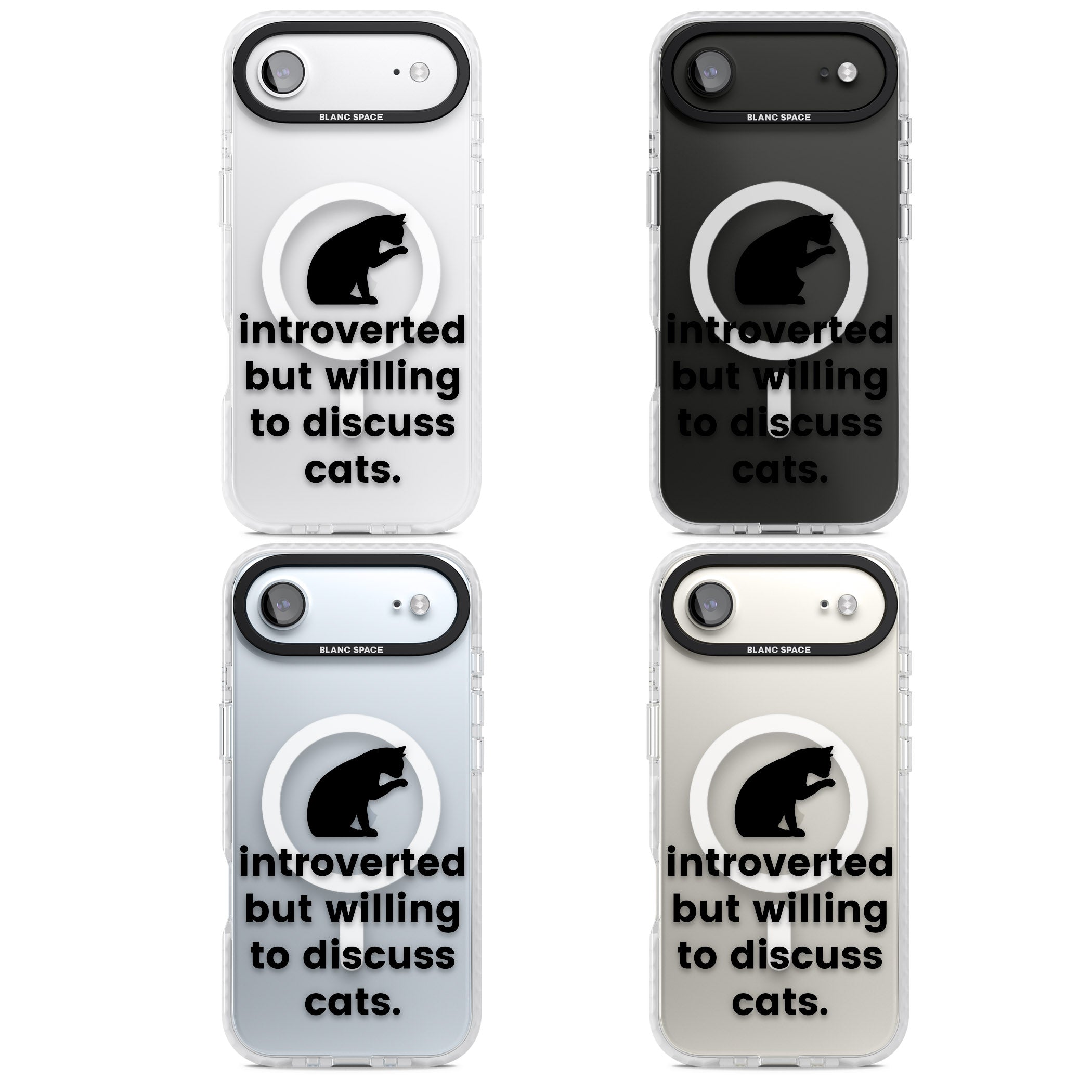 Introverted But Willing To Discuss Cats iPhone 17 Air Impact Pro Clear Phone Case APT Impact Protection