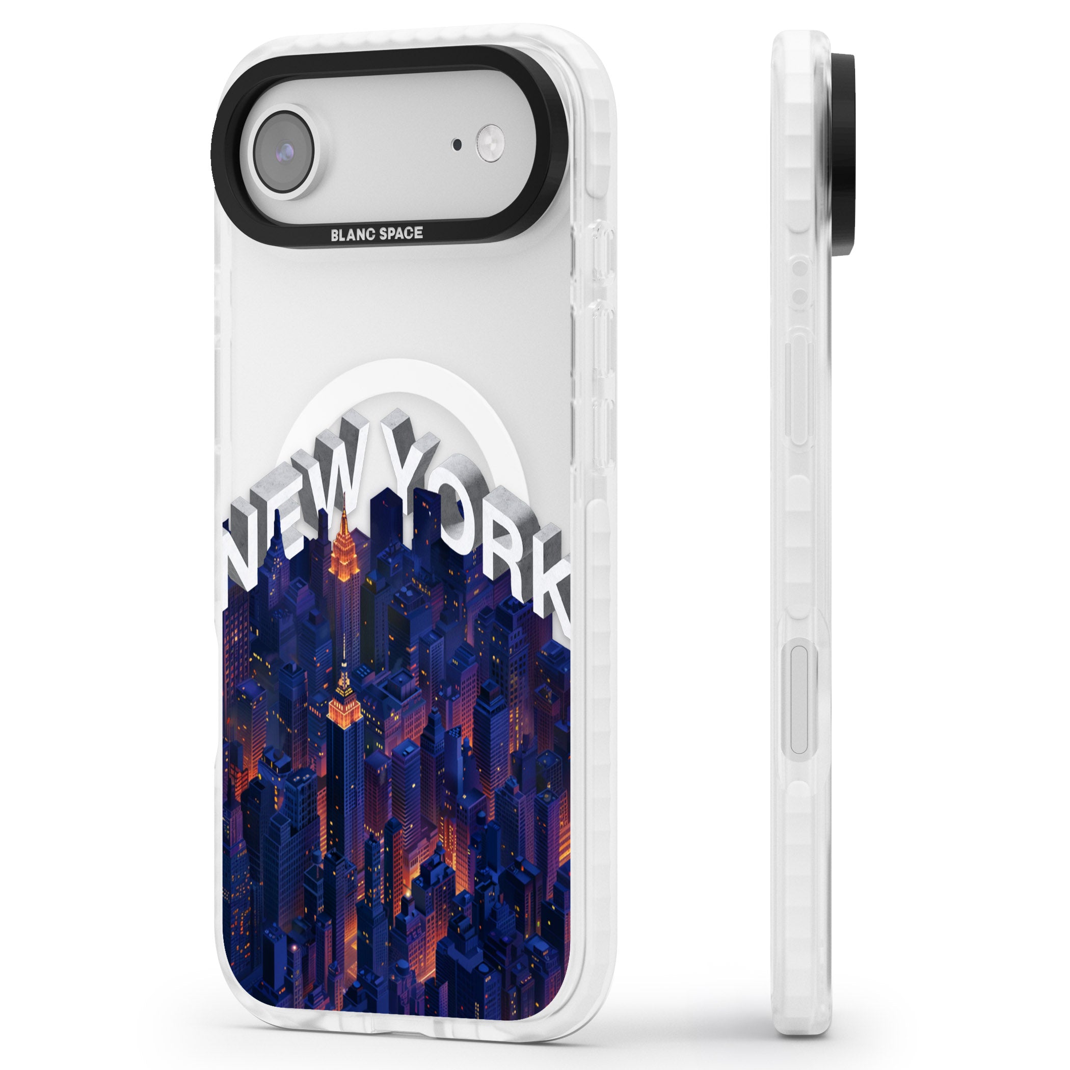 New York City iPhone 17 Air Impact Pro Clear Phone Case Side Profile