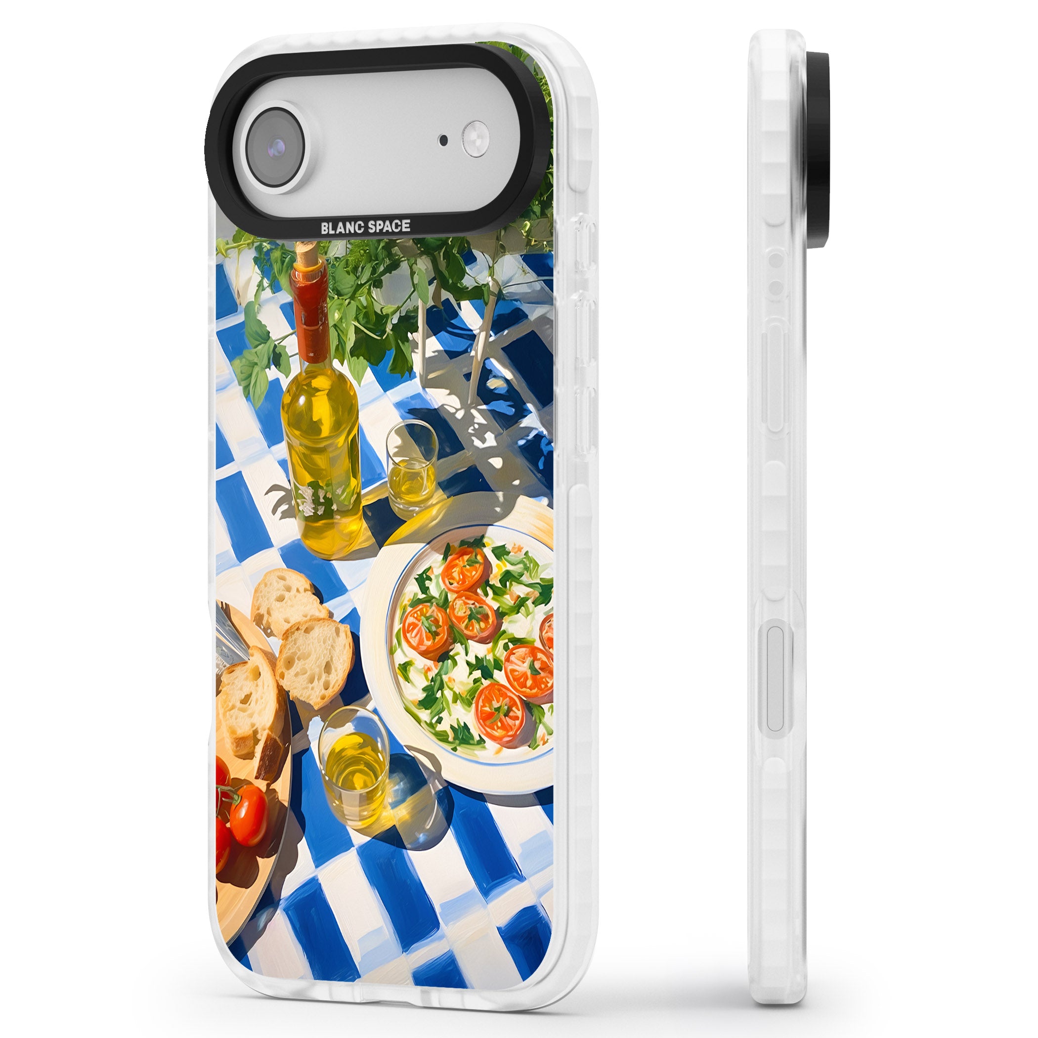 Caprese Salad iPhone 17 Air Impact Pro Clear Phone Case Side Profile