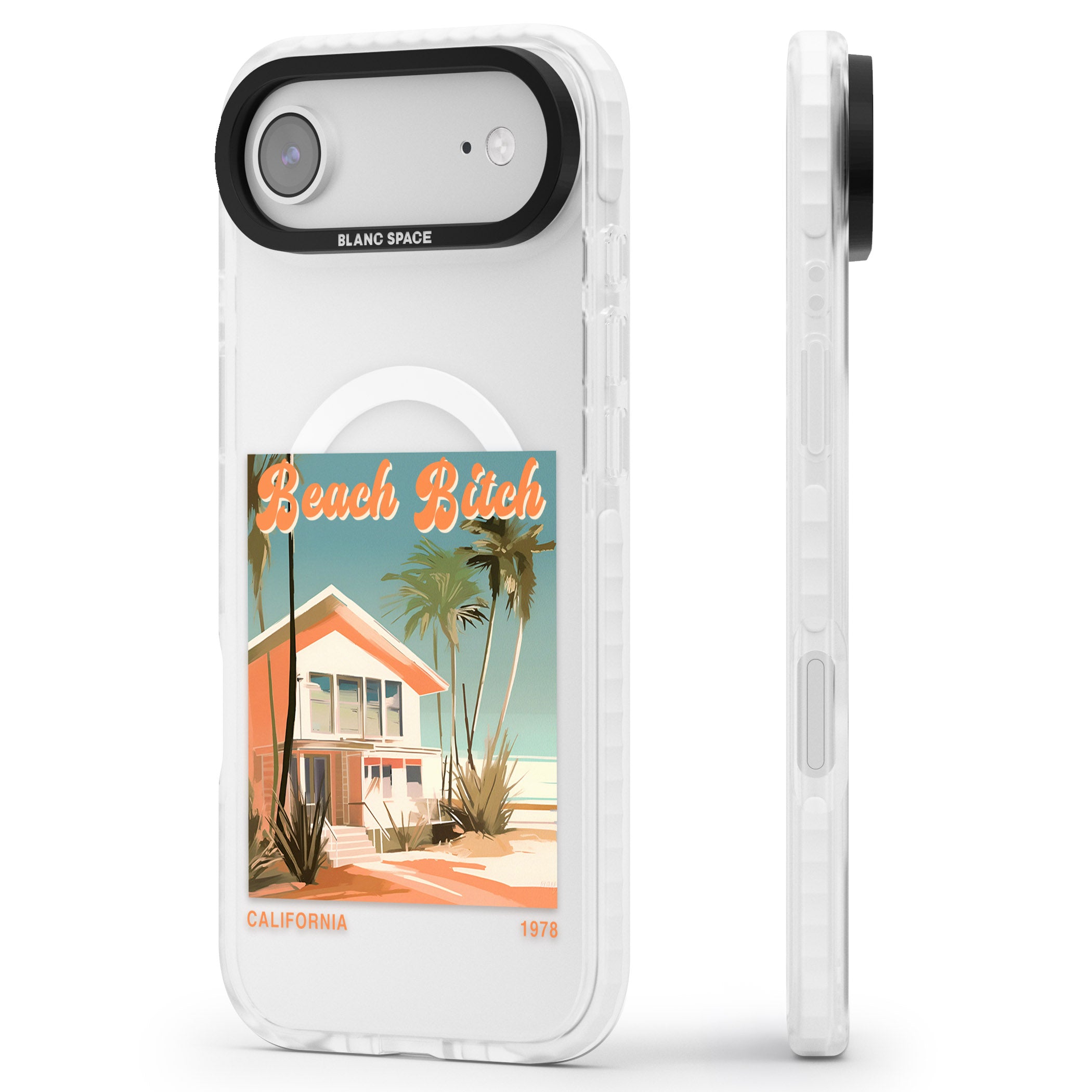 Beach B*tch iPhone 17 Air Impact Pro Clear Phone Case Side Profile