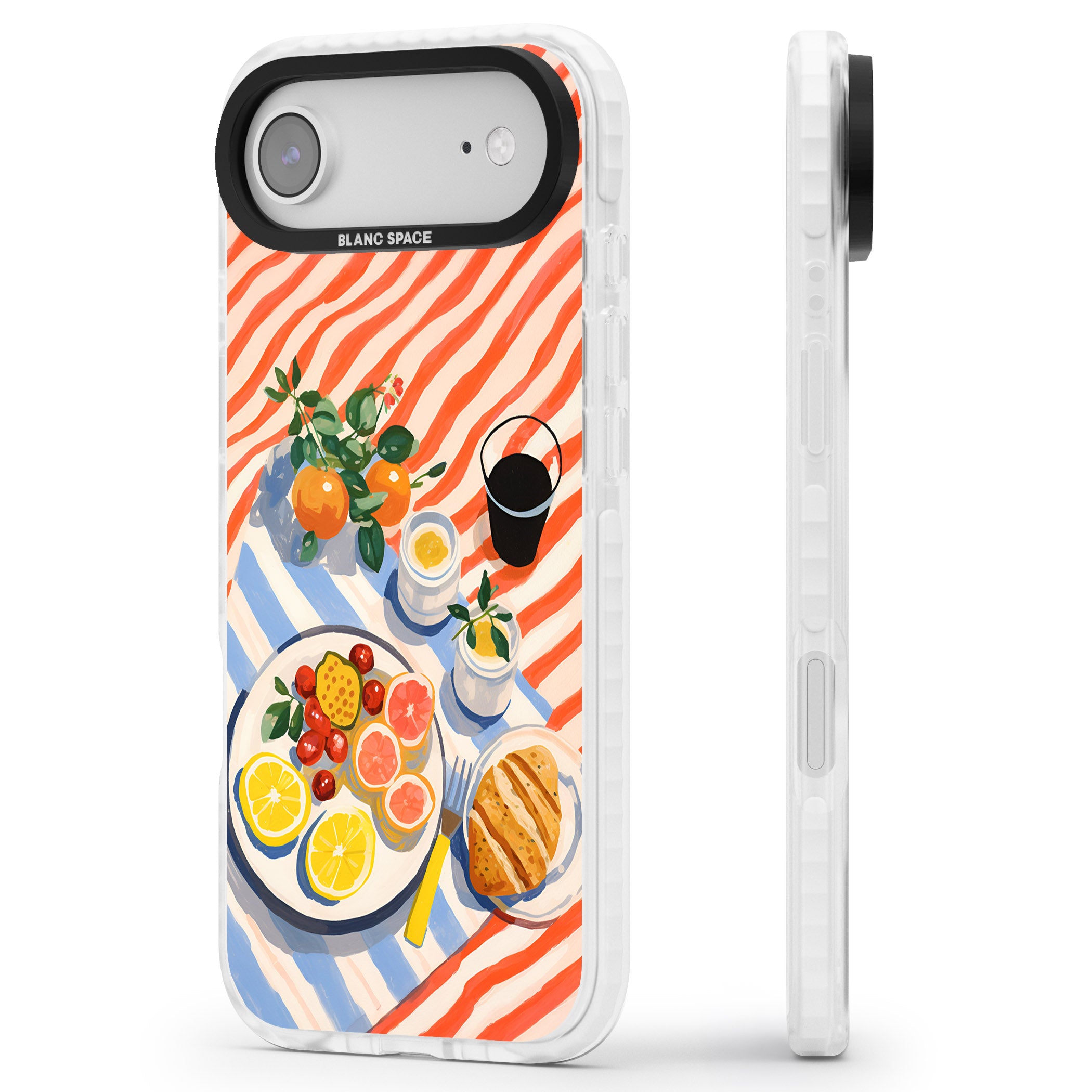 Citrus Picnic iPhone 17 Air Impact Pro Clear Phone Case Side Profile