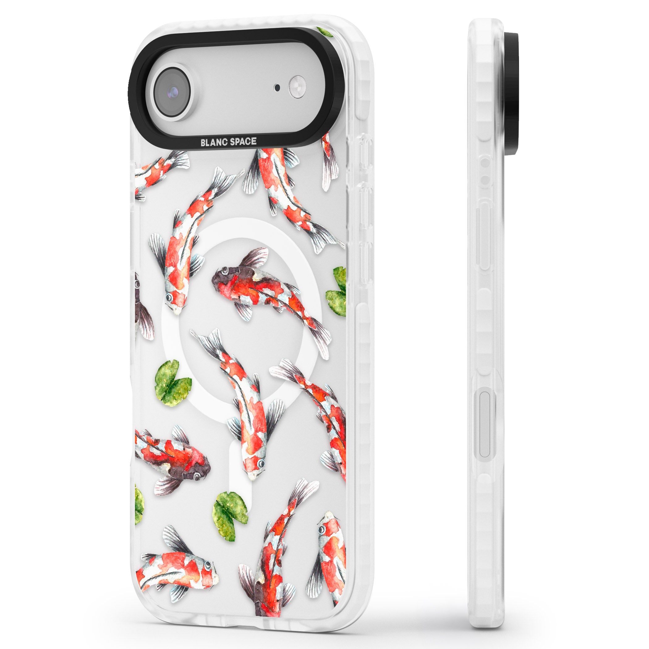 Koi Fish Watercolour iPhone 17 Air Impact Pro Clear Phone Case Side Profile