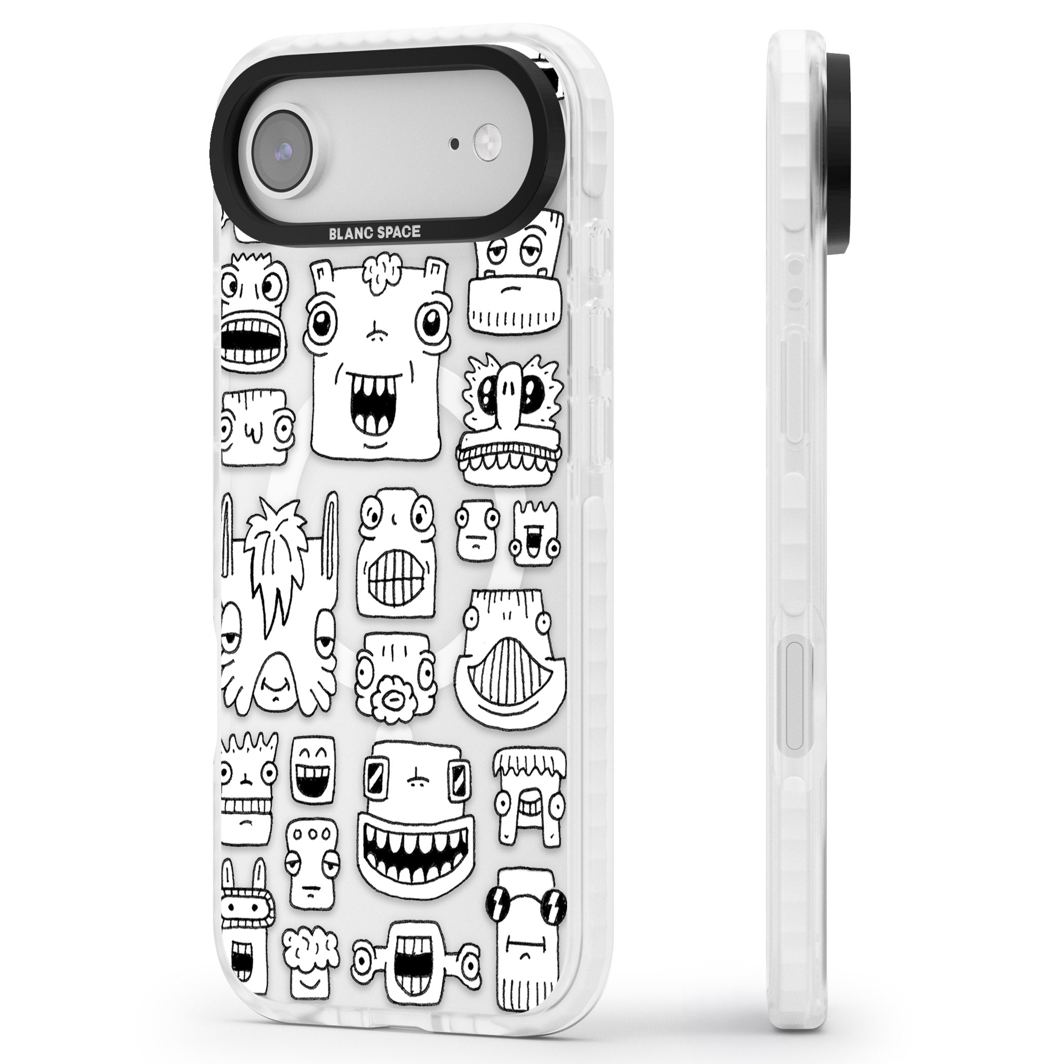 Burst Heads iPhone 17 Air Impact Pro Clear Phone Case Side Profile