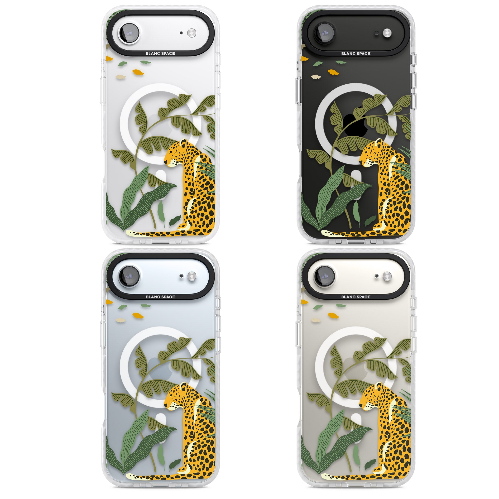 Large Jungle Cat Pattern iPhone 17 Air Impact Pro Clear Phone Case APT Impact Protection