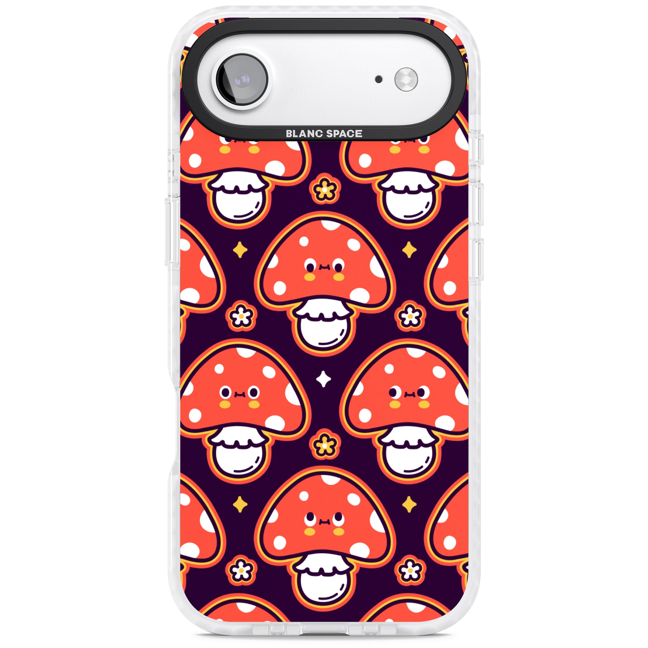 Mushroom Kawaii Pattern iPhone 17 Air Impact Pro Clear Phone Case