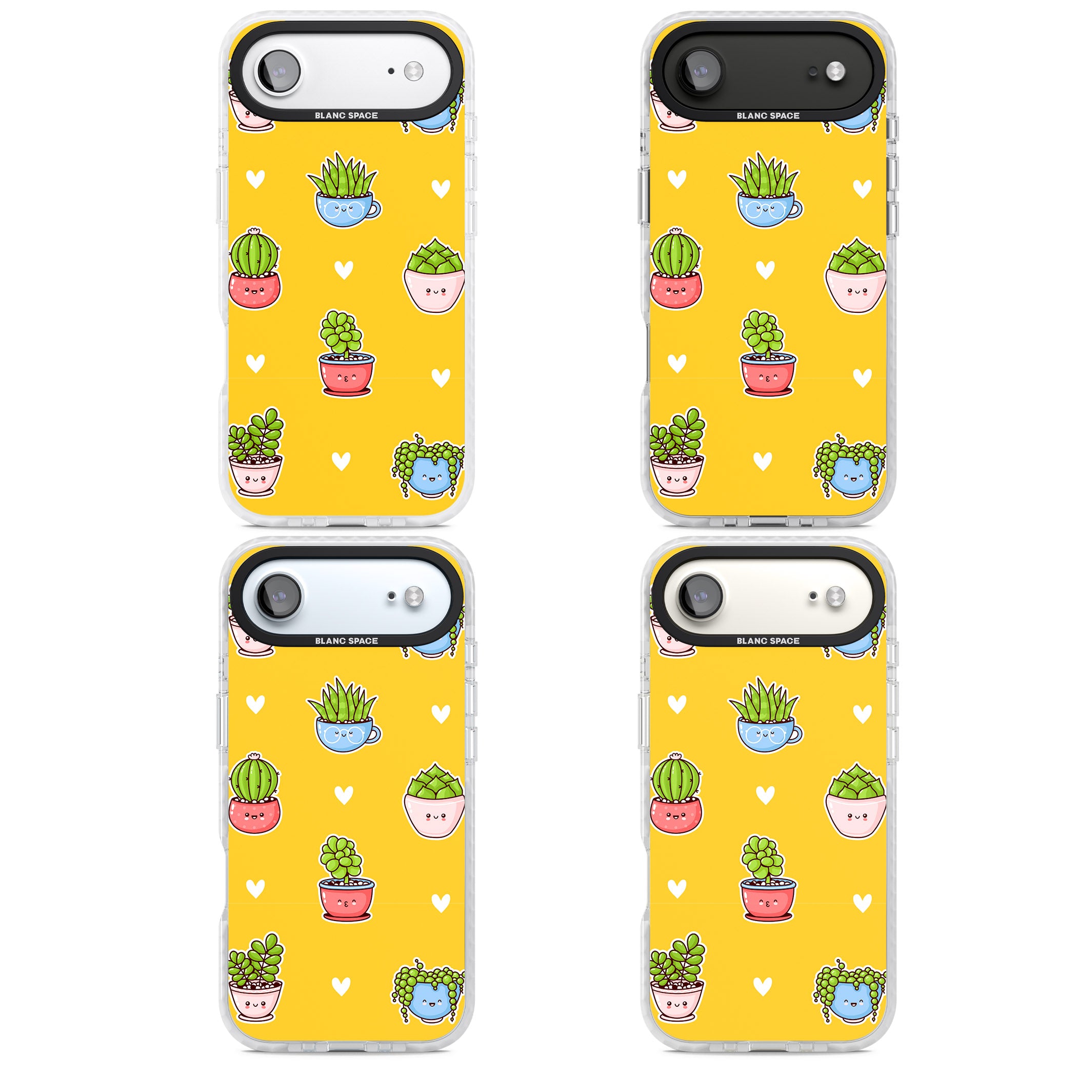 Plant Faces Kawaii Pattern iPhone 17 Air Impact Pro Clear Phone Case APT Impact Protection