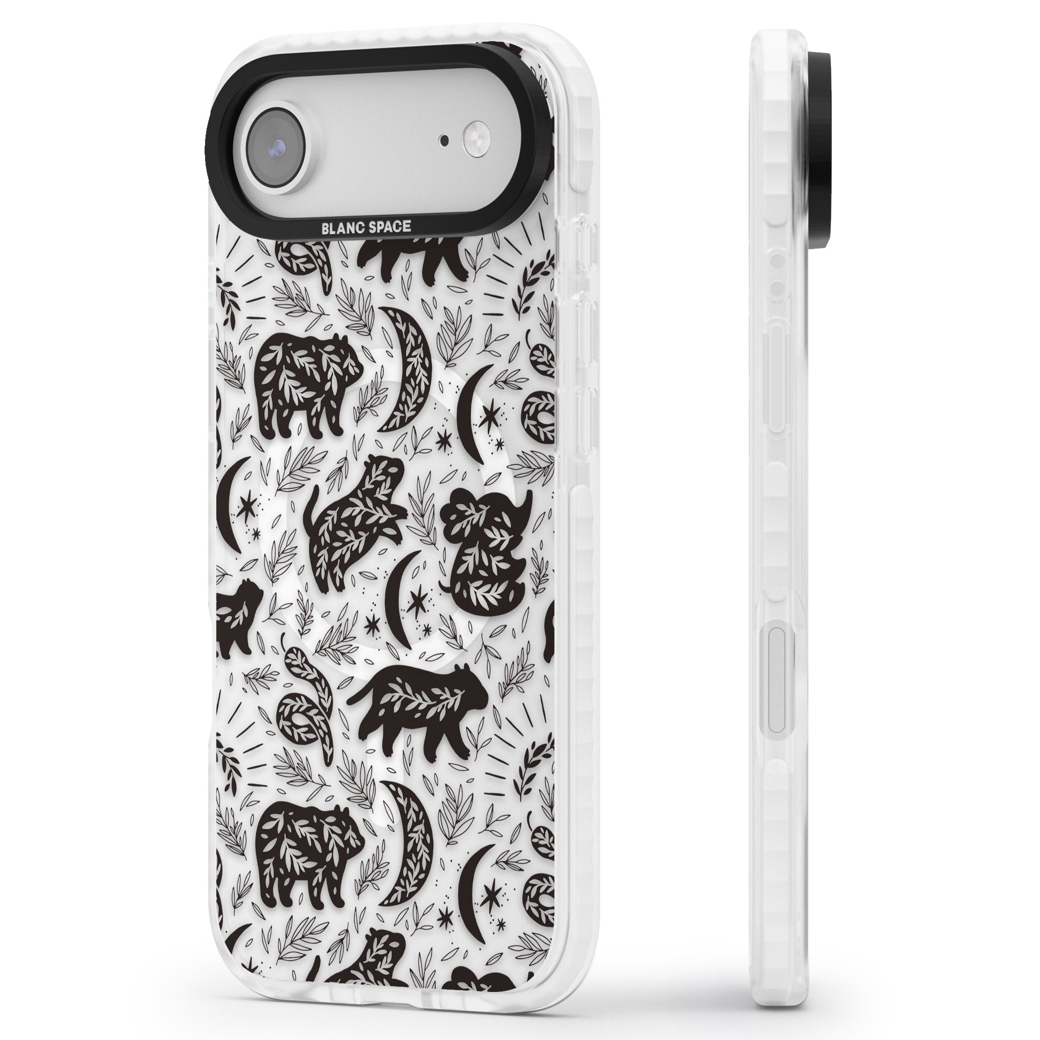 Midnight Forest Animals iPhone 17 Air Impact Pro Clear Phone Case Side Profile