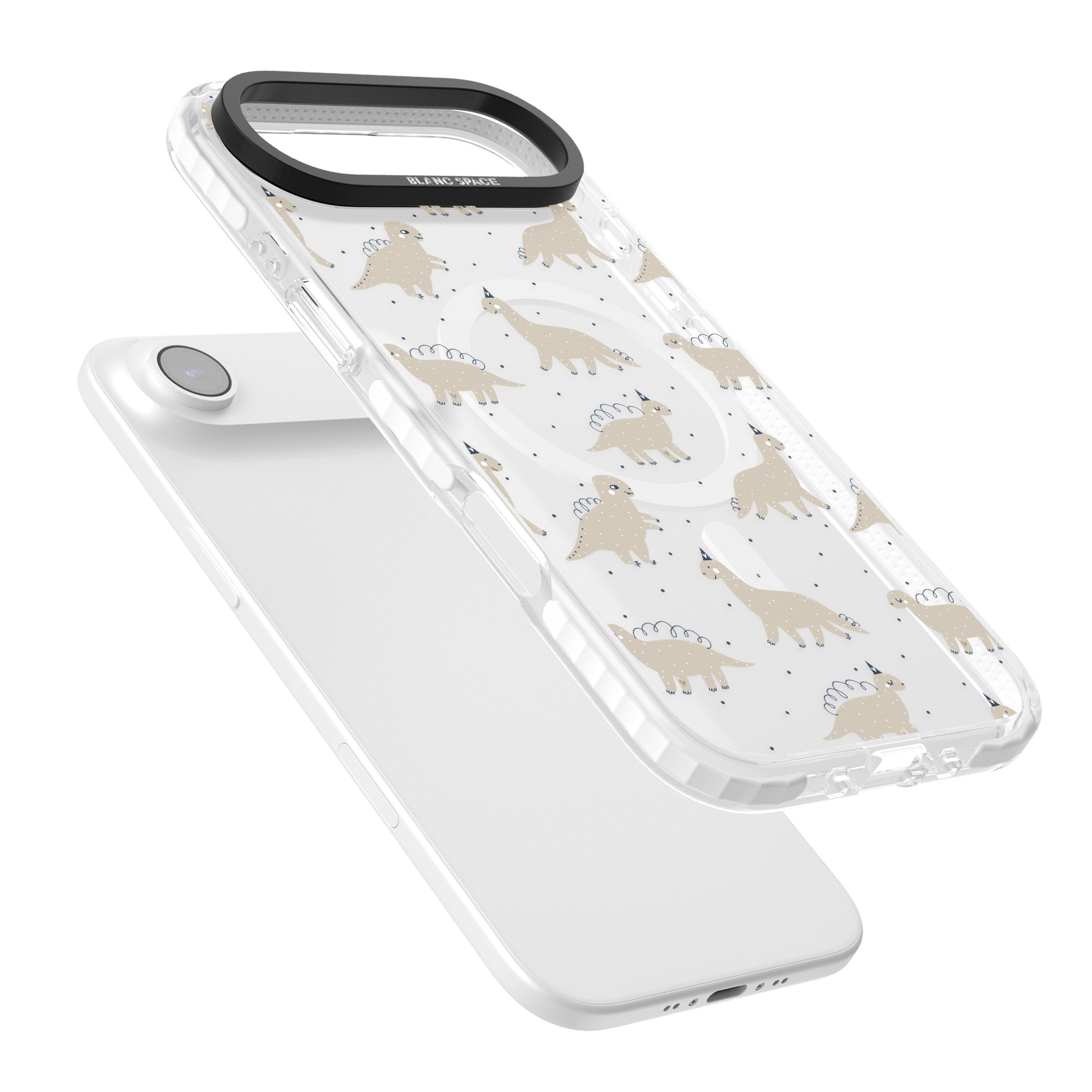 Adorable Dino Pattern iPhone 17 Air Impact Pro Clear Phone Case Colours