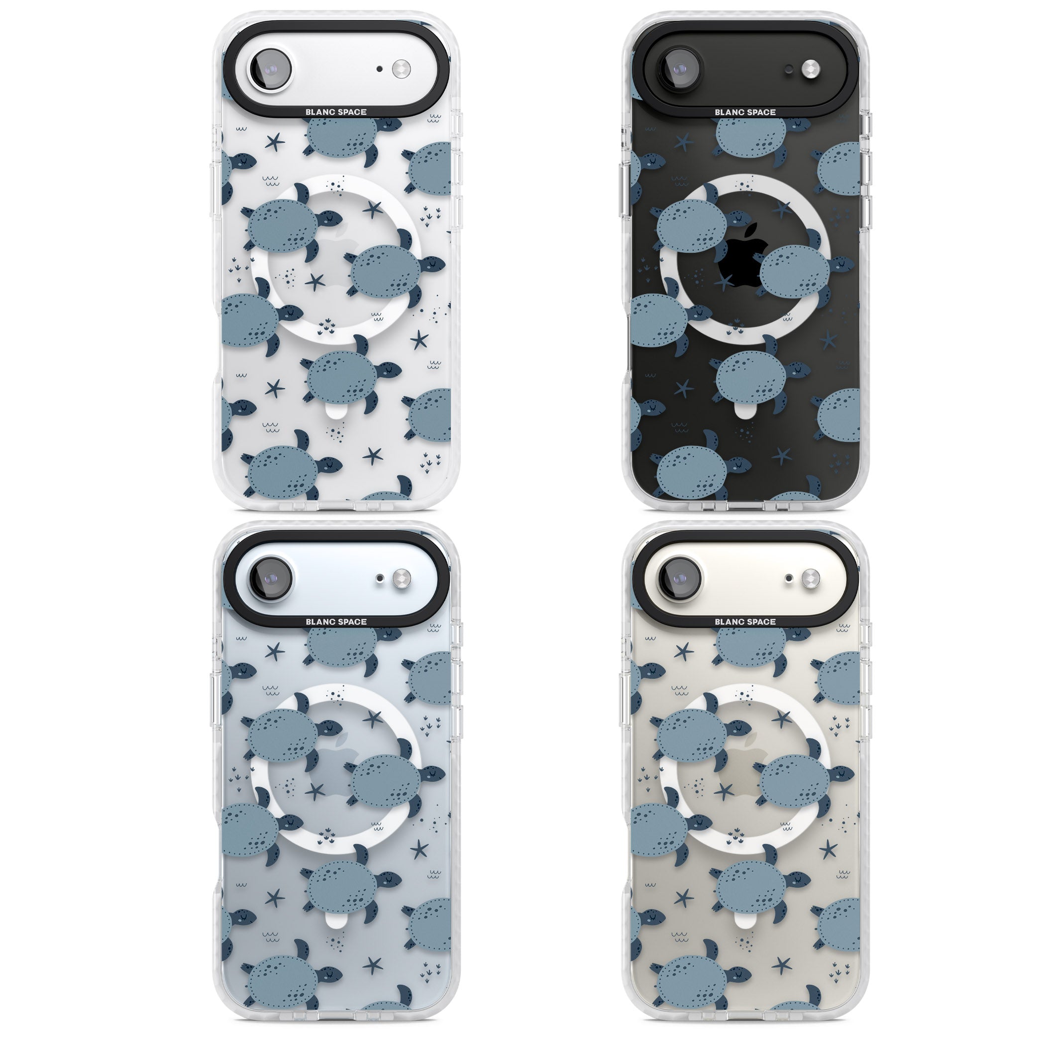Under The Sea Patterns Sea Turtles (Clear) iPhone 17 Air Impact Pro Clear Phone Case APT Impact Protection