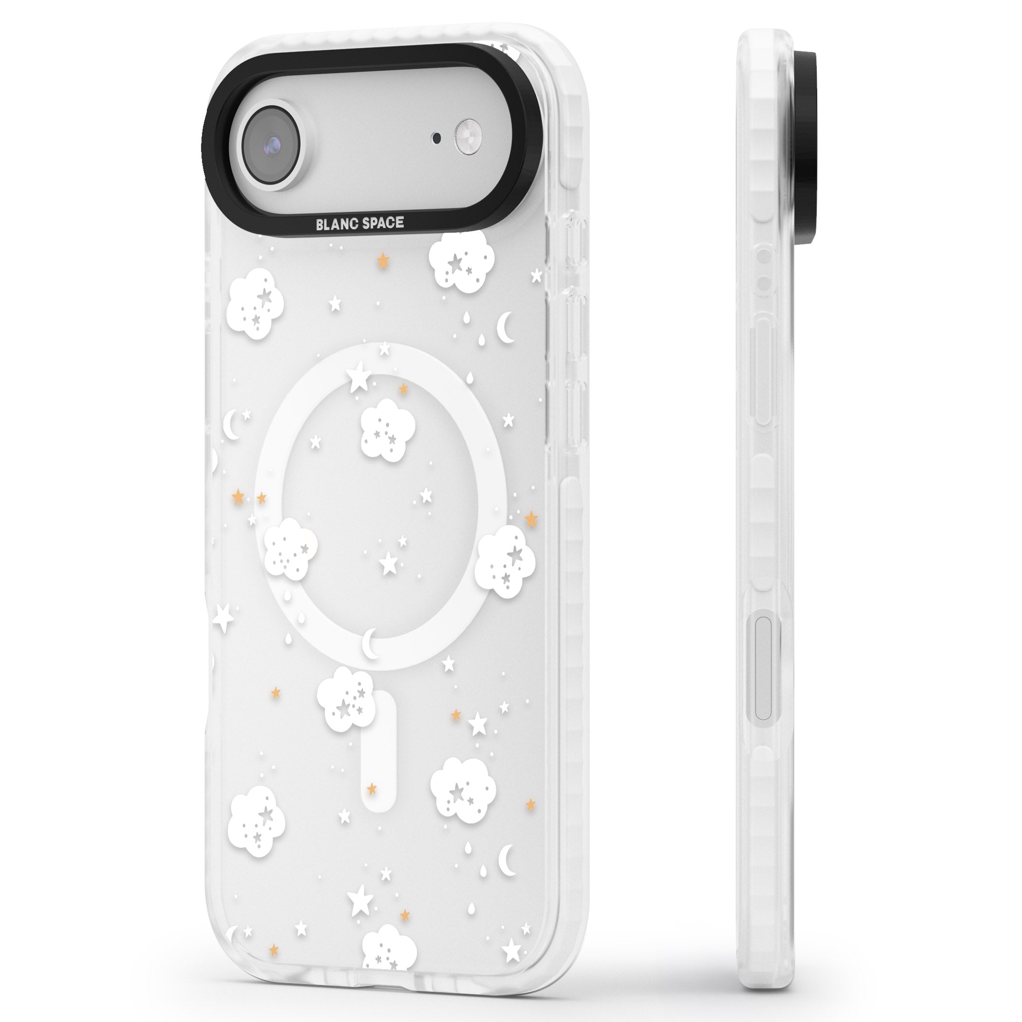Starry Night Cloud iPhone 17 Air Impact Pro Clear Phone Case Side Profile