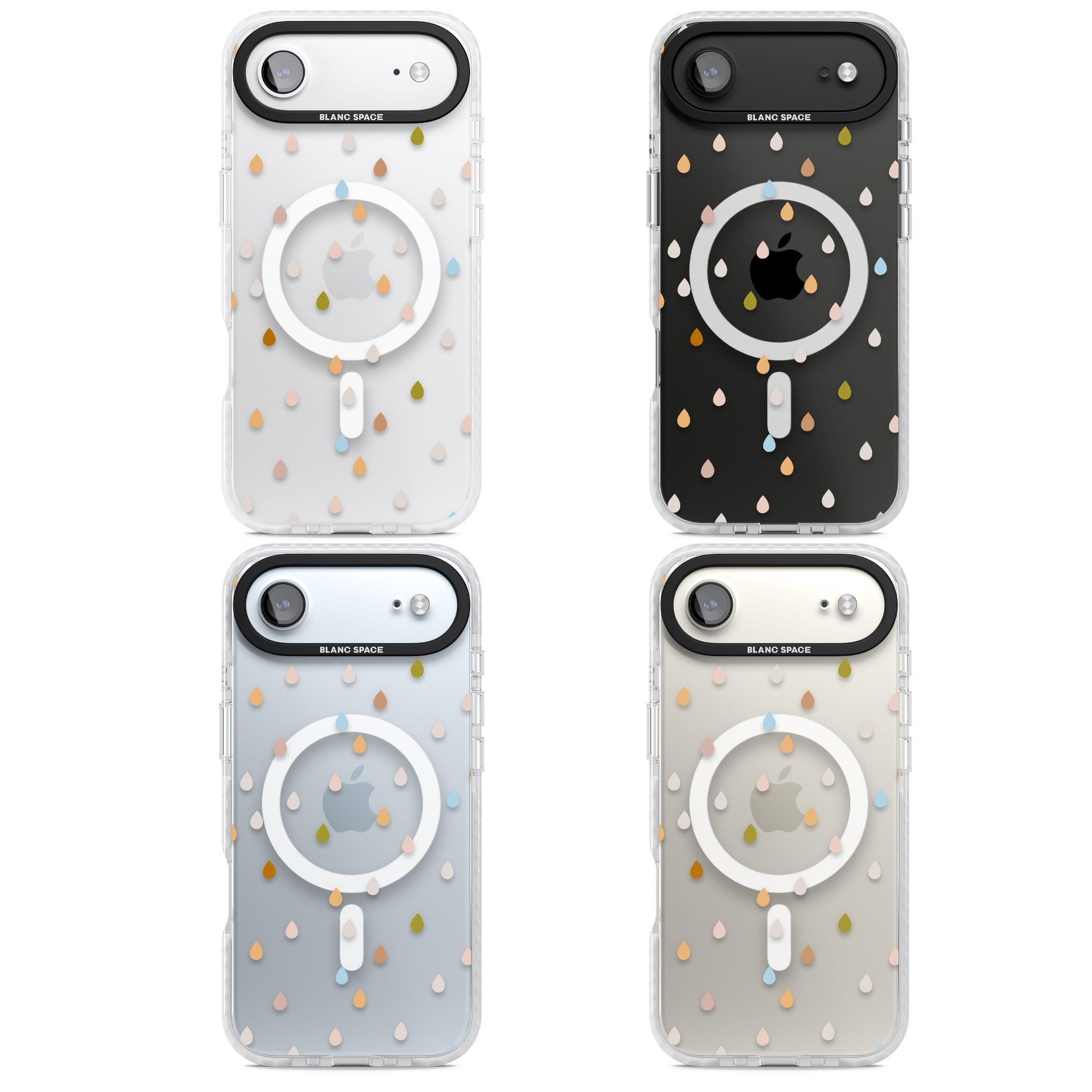 Pastel Raindrops iPhone 17 Air Impact Pro Clear Phone Case APT Impact Protection